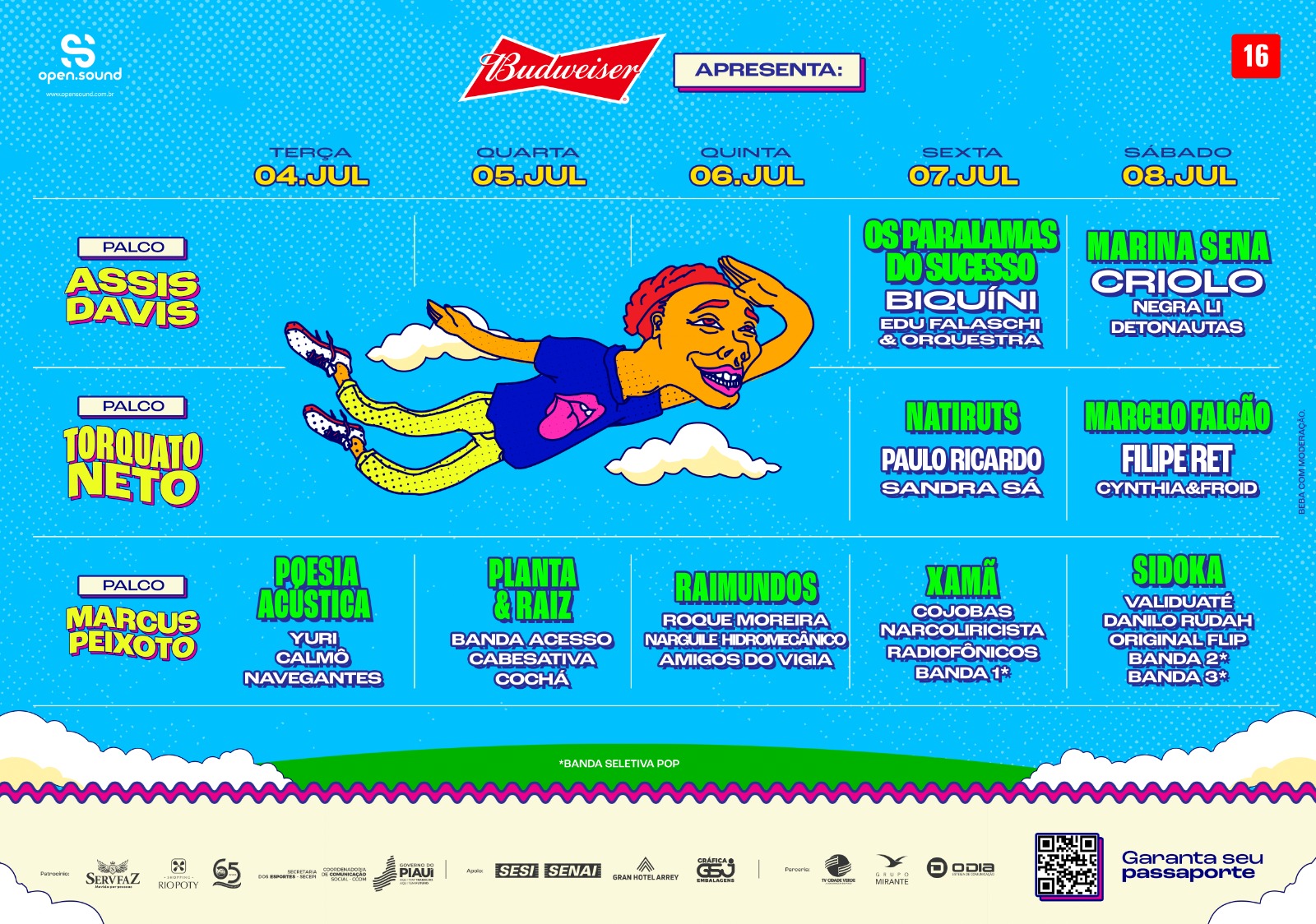 Cartaz de divulgação com as atrações do Piauí Pop.