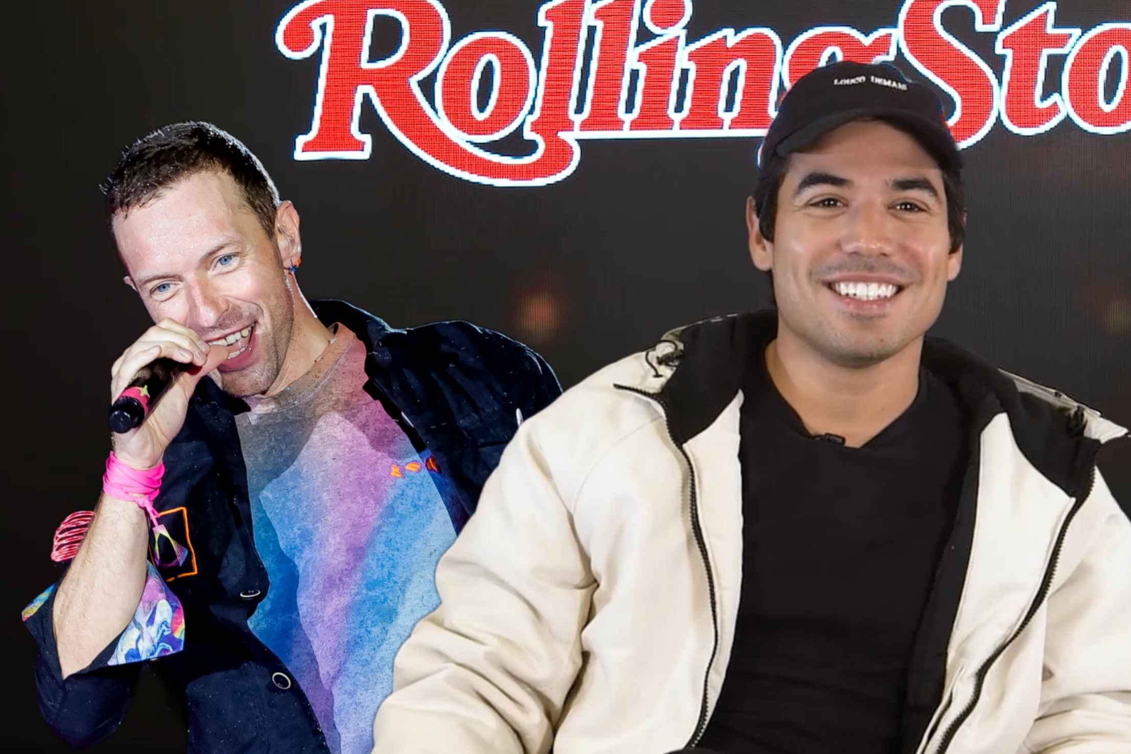 Chris Martin e Bruno Gadiol: encontro inesperado (Reprodução/Getty Images)