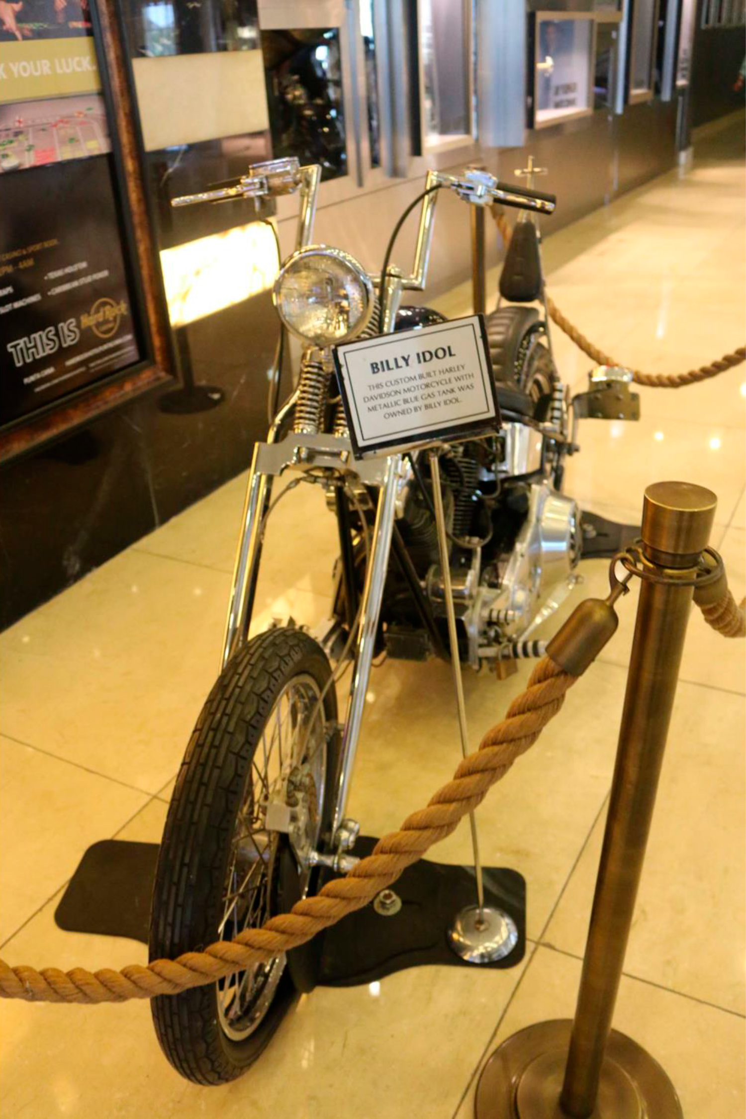 Moto de Billy Idol no Museu de rock do Hard Rock Café