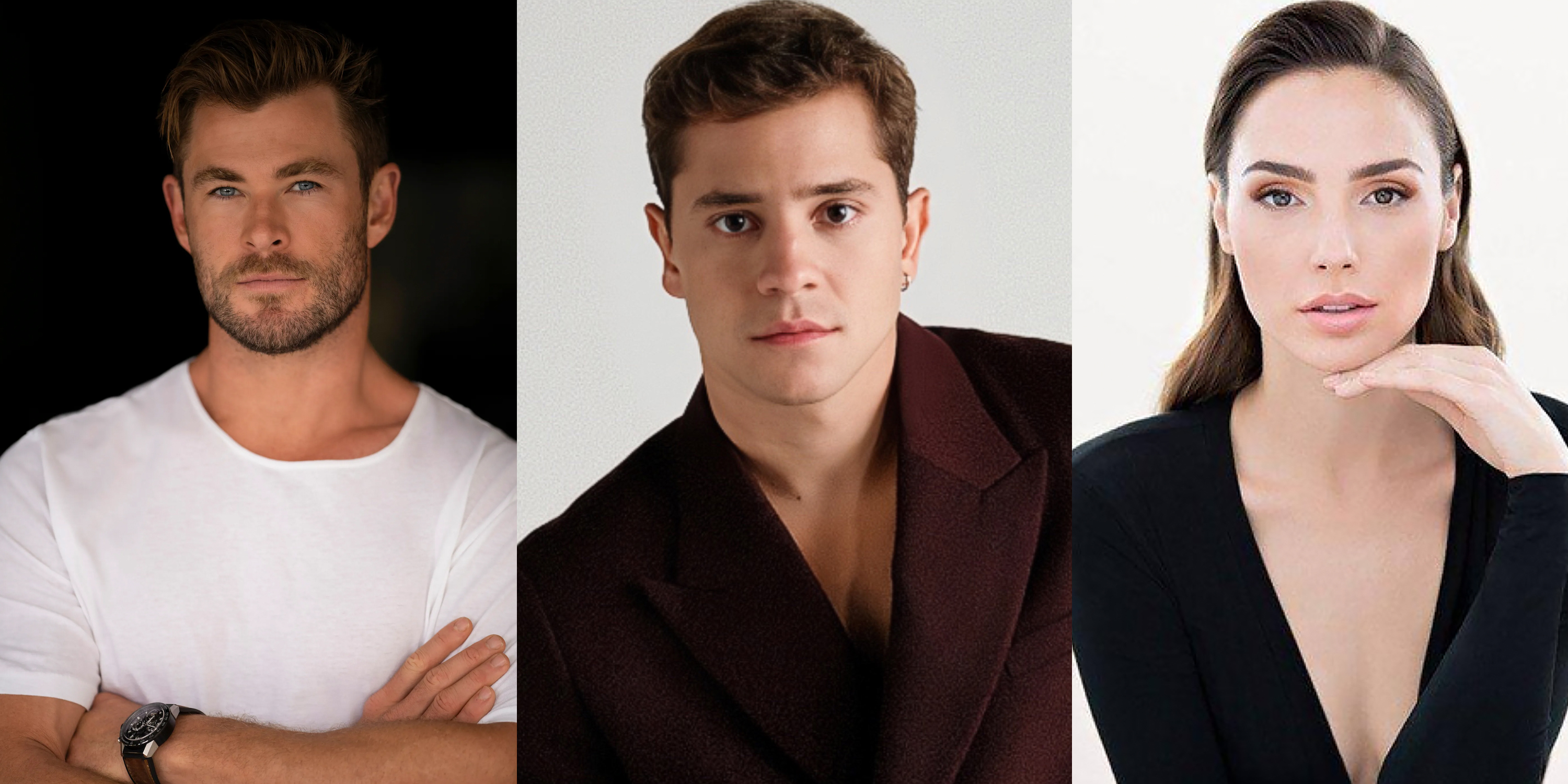 Chris Hemsworth, André Lamoglia, Gal Gadot (Foto: Divulgação)