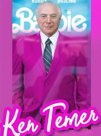 Temer como Ken (Foto: reprodução)