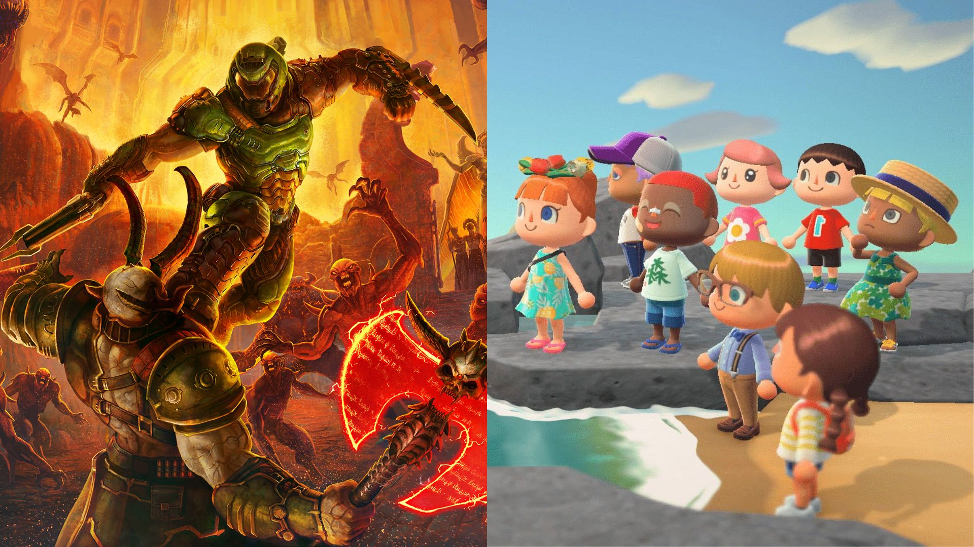 Doom Eternal vs Animal Crossing: New Horizons