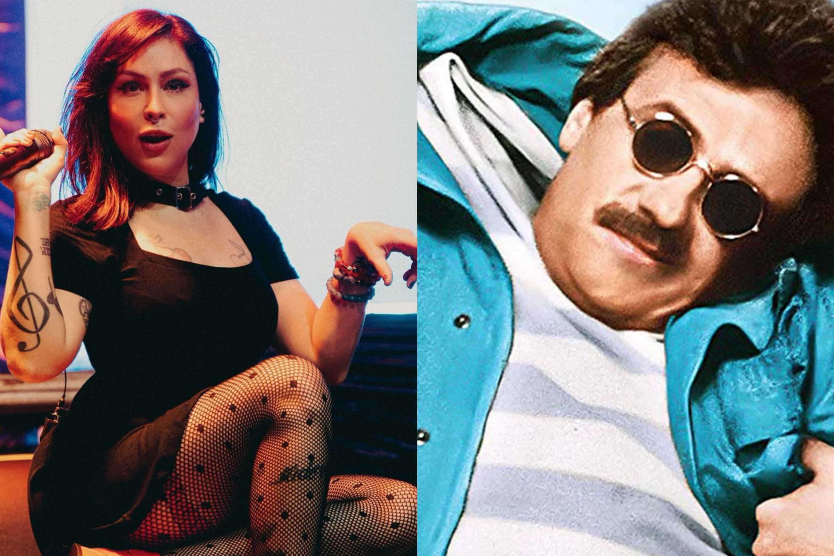 Pitty e Bernie Lomax (Terry Kisser), de 'Um Morto Muito Louco' (Lucca Moura Miranda [@luccamiranda]/Reprodução Instagram Pitty [@pitty] - Reprodução [Gladden Entertainment/20th Century Studios])