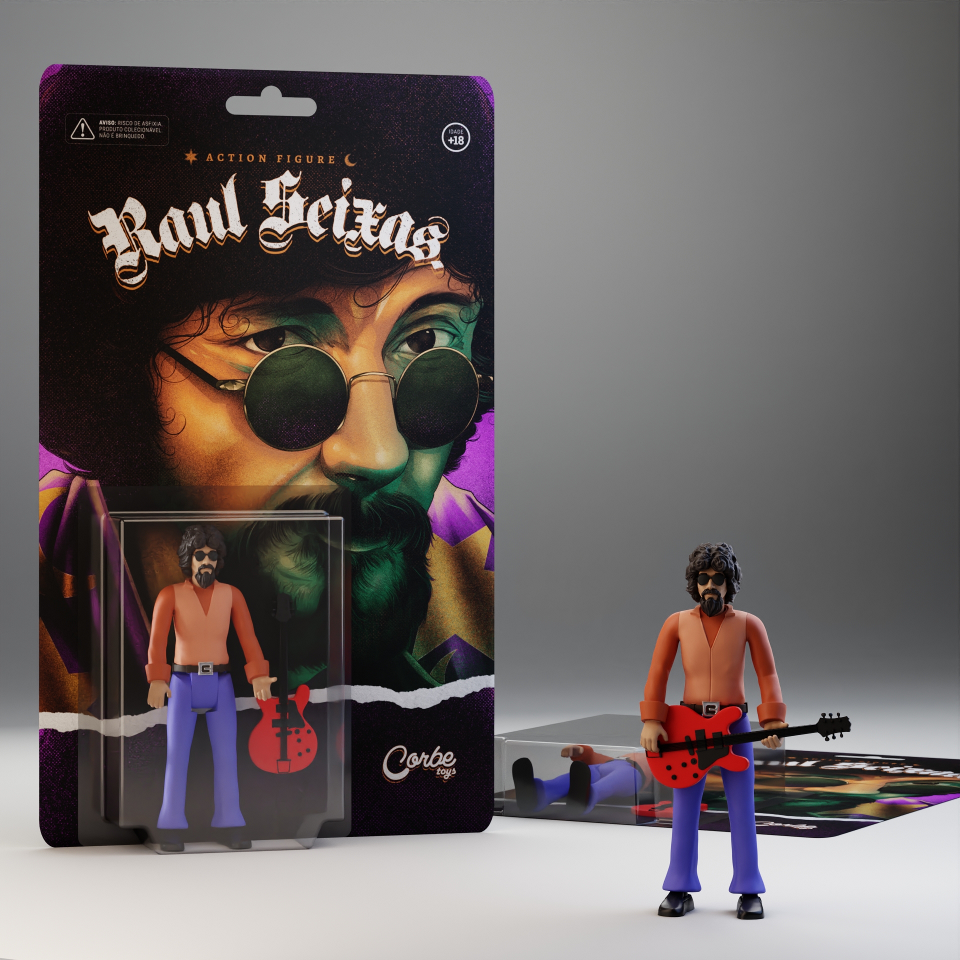 Boneco colecionável de Raul Seixas pela Corbe Toys