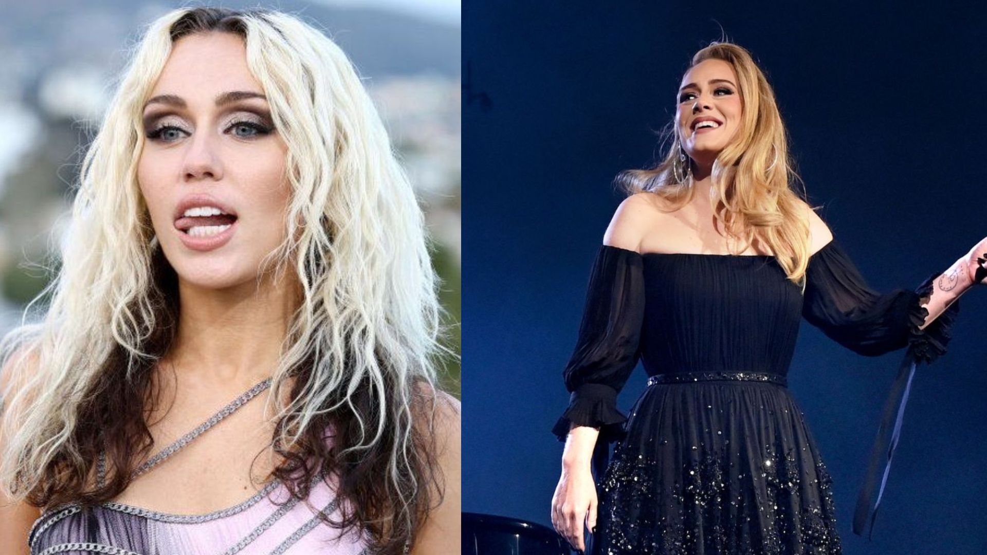 Miley Cyrus e Adele (Foto: Getty Images)