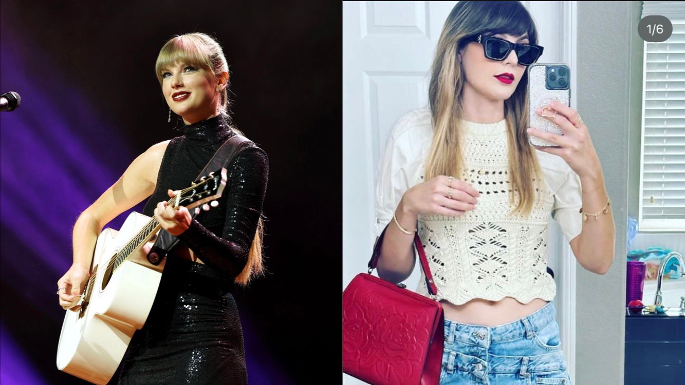 Taylor Swift (Foto: Getty Images) e sósia Ashley Leechin (Foto: Reprodução Instagram)