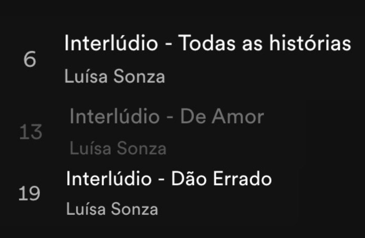 Faixas de "Escândalo ìntimo" disco de Luisa Sonza
