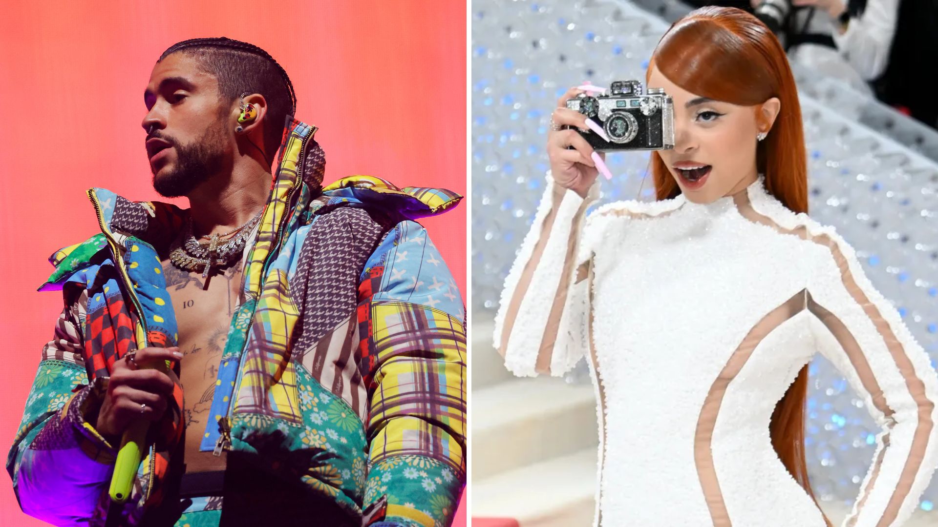 Bad Bunny e Ice Spice (Fotos: Getty Images)