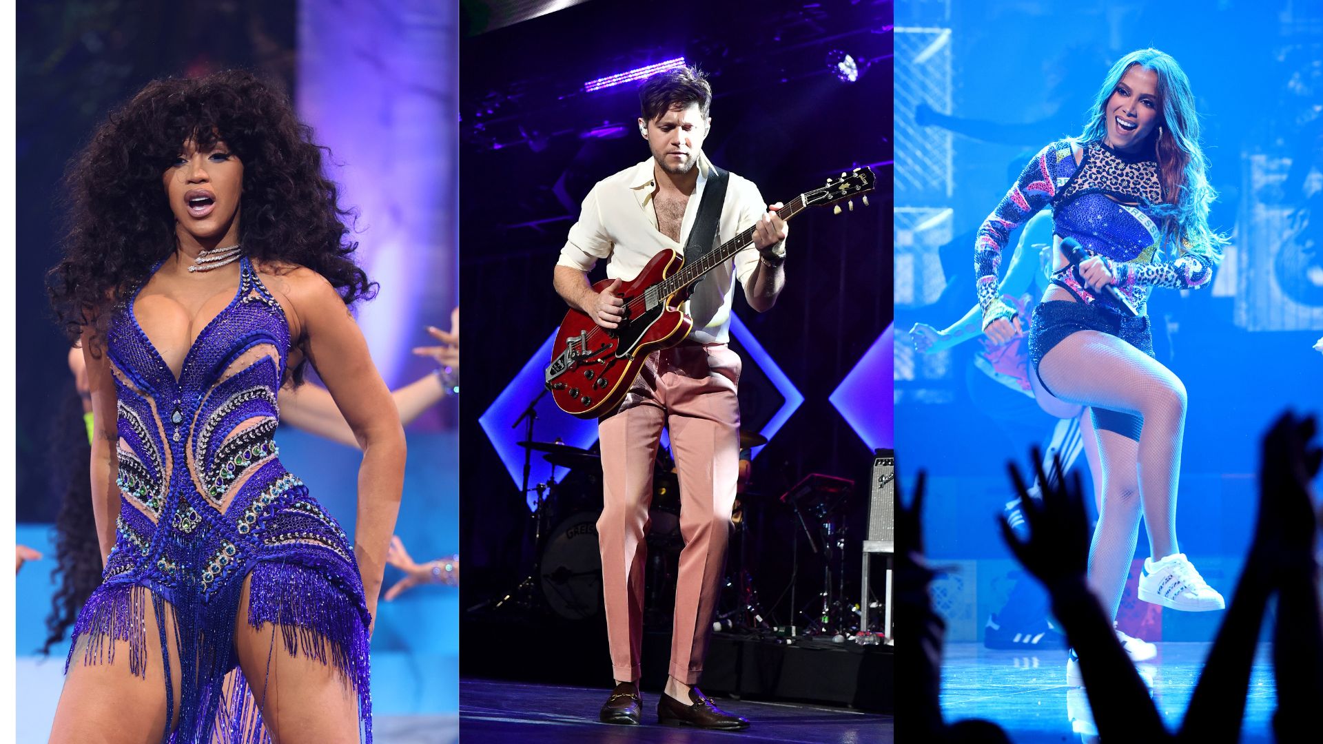 Cardi B, Niall Horan e Anitta (Fotos: Getty Images)