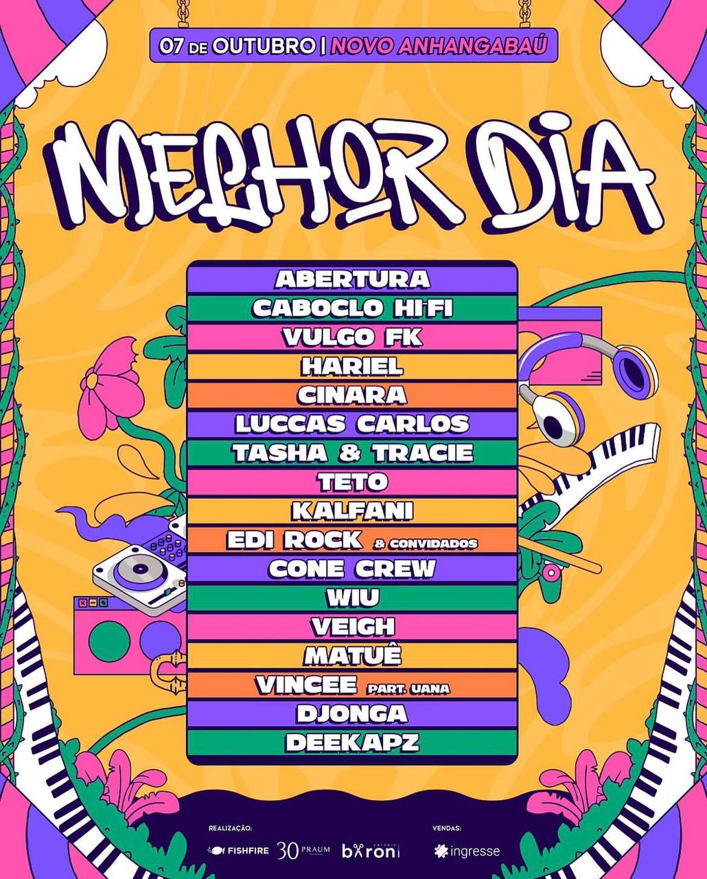 Ordem dos shows do festival Melhor Dia