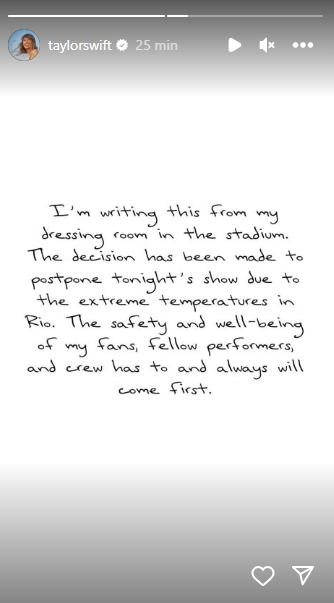 Taylor Swift via Instagram Story