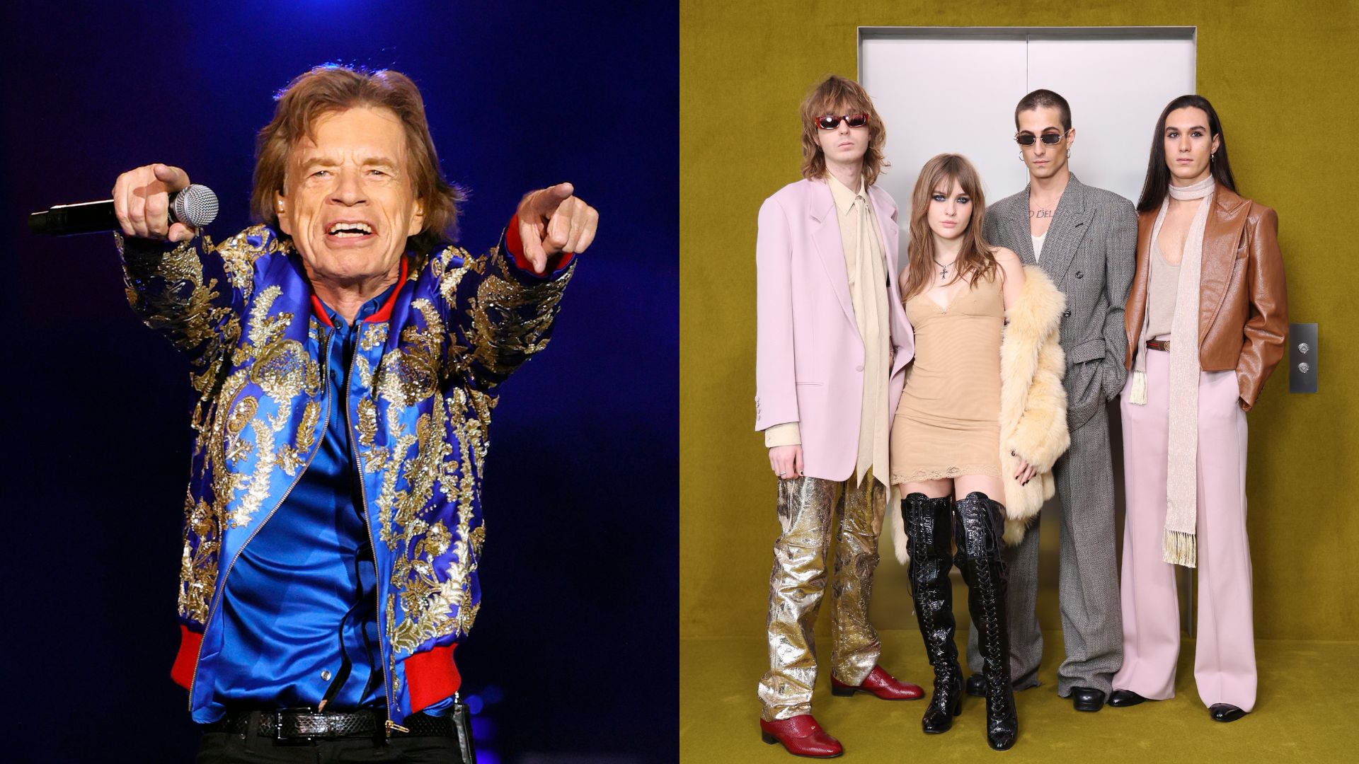 Mick Jagger (Foto: Ethan Miller/Getty Images) | Måneskin (Foto: Vittorio Zunino Celotto/Getty Images)