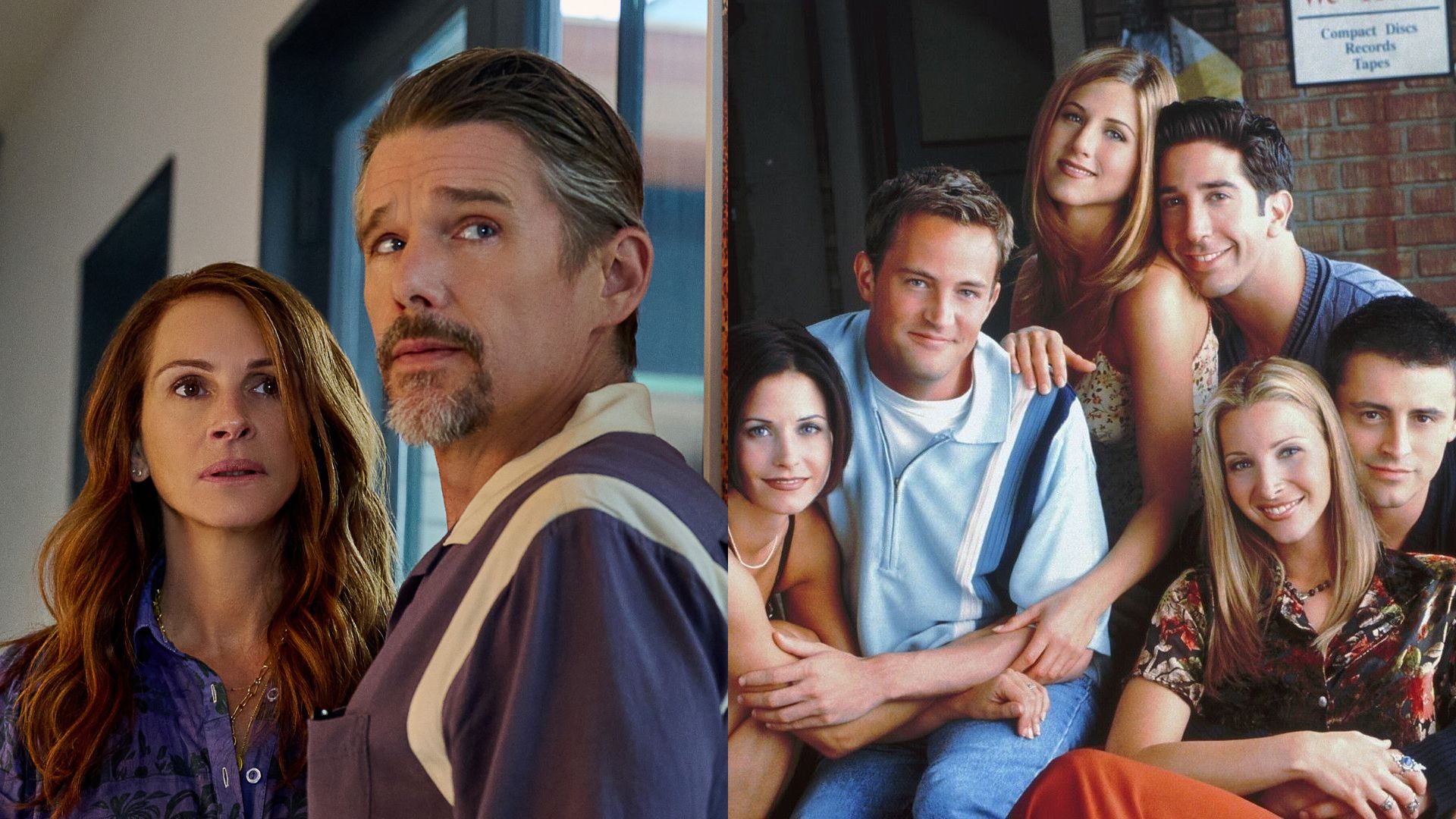 Personagens de O Mundo Depois de Nós (Foto: Jojo Whilden/NETFLIX) e Friends (Foto: Divulgação)