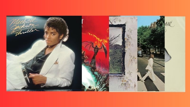 Capa dos álbuns de estúdio mais vendidos da história da música