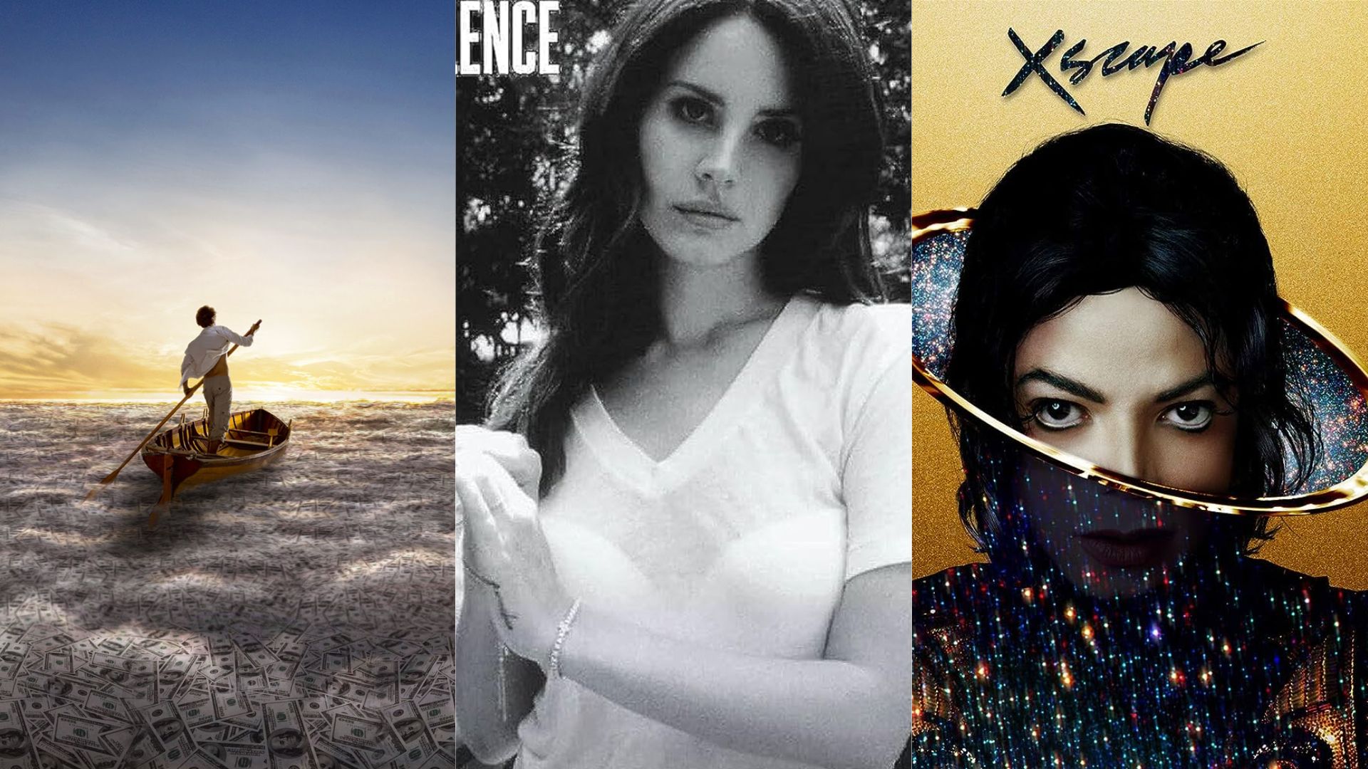 Capas de álbuns de Pink Floyd, Lana Del Rey e Michael Jackson (Fotos: Reprodução)
