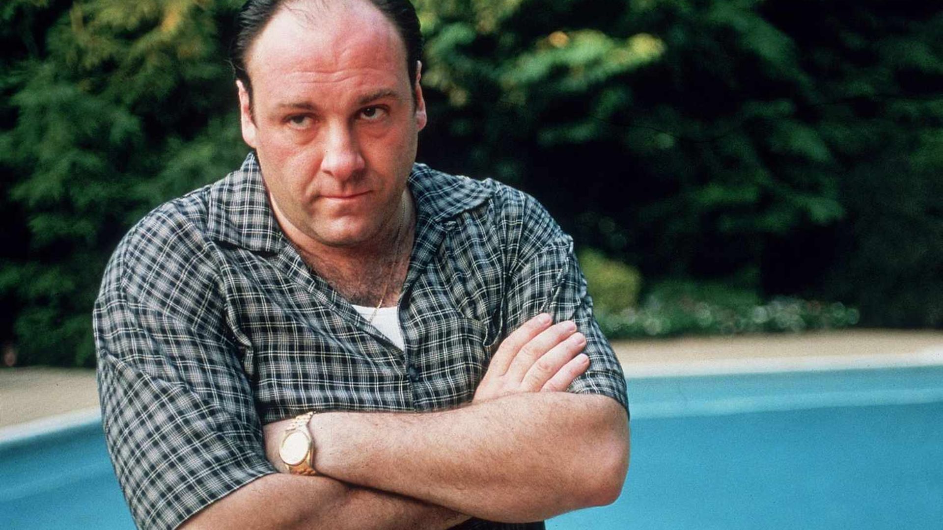 Nos bastidores de Família Soprano, os atores prepararam uma pegadinha com James Gandolfini envolvendo uma "máquina de peidos" (Foto: Reprodução/HBO)