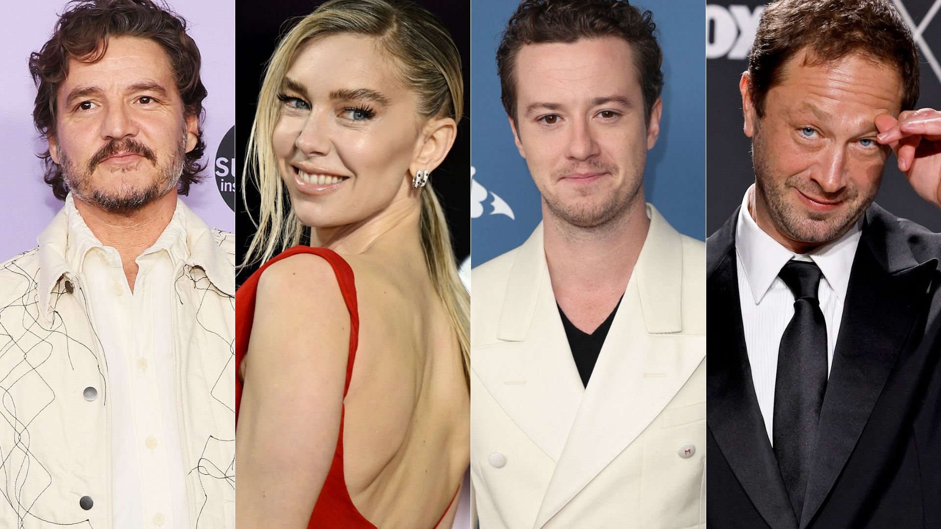 Além de Pedro Pascal, Marvel anunciou Vanessa Kirby, Joseph Quinn e Ebon Moss-Bachrach no elenco de novo Quarteto Fantástico (Fotos: Dia Dipasupil/Gareth Cattermole/Phillip Faraone/Frazer Harrison/Getty Images)