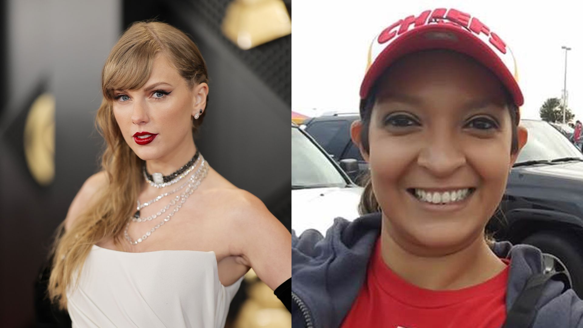 Taylor Swift (Foto: Neilson Barnard/Getty Images) | Lisa Lopez-Galvan (Foto: Reprodução/Facebook)