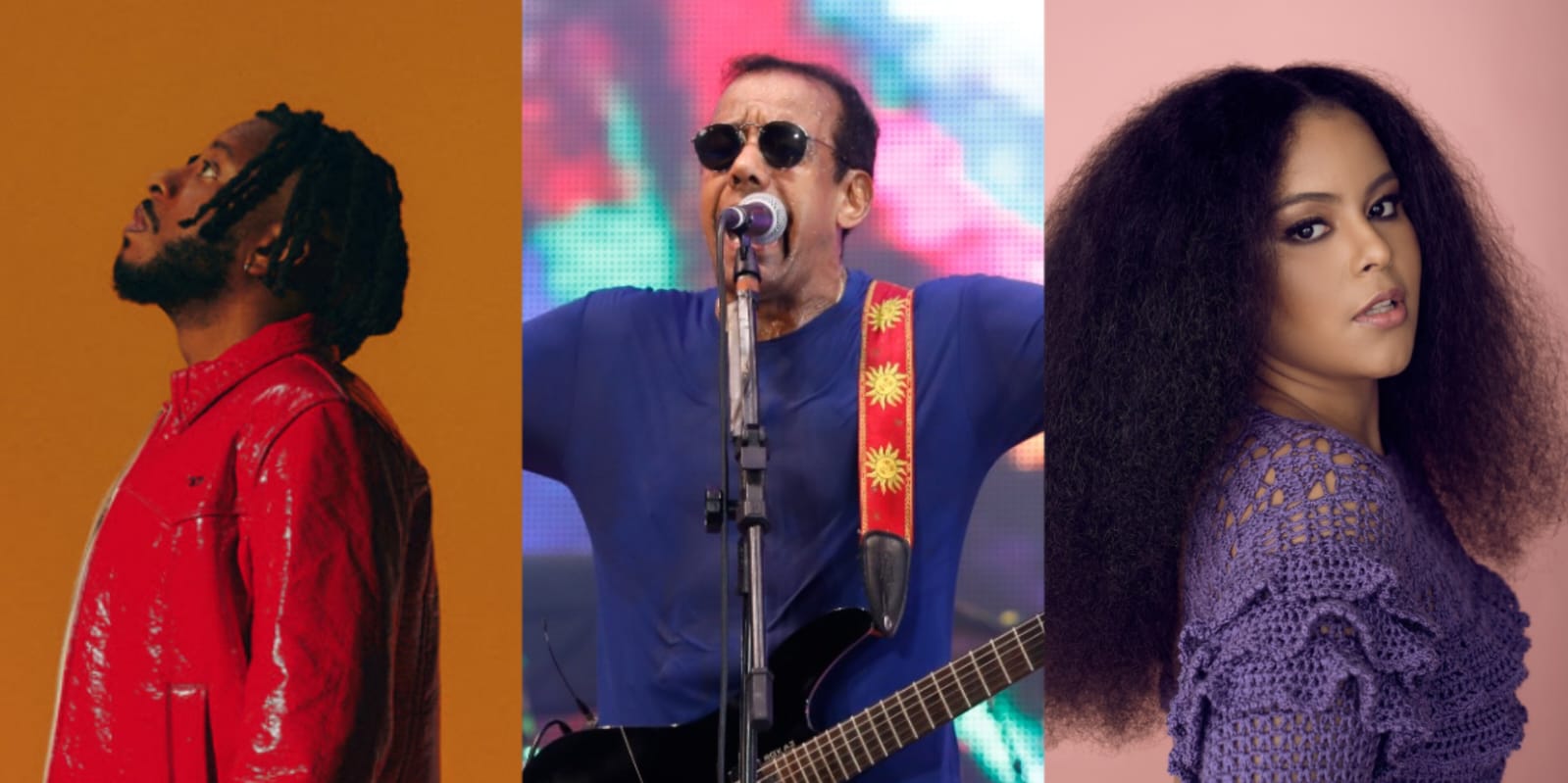 BK (por Bruna Sussekind), Jorge Ben Jor (Divulgação) e Rachel Reis (por Edgar Azevedo)