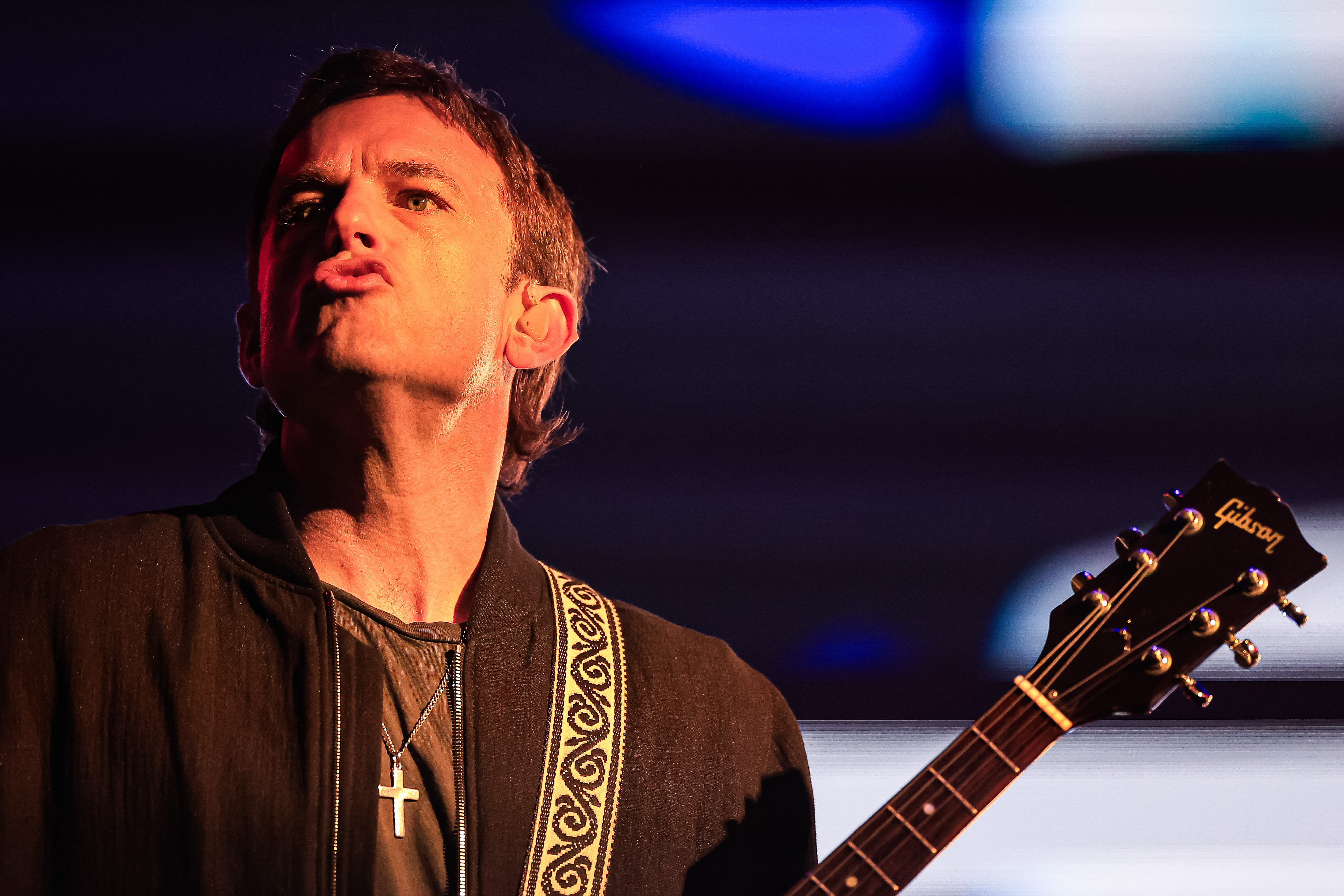 Caleb Followill, do Kings of Leon, no Lollapalooza Brasil (por Buda Mendes/Getty Images)
