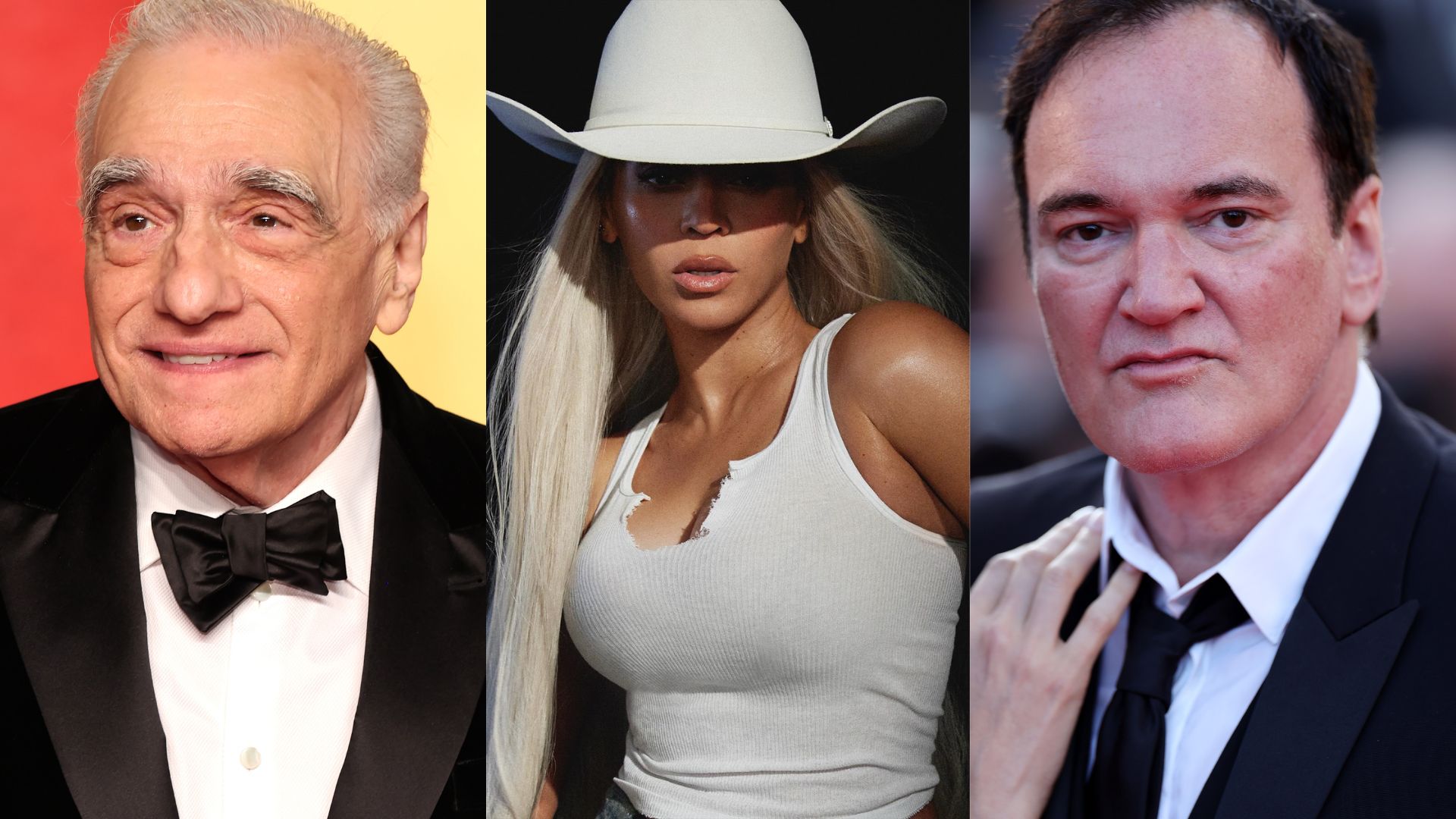 Martin Scorsese (Foto: Amy Sussman/Getty Images) | Beyoncé (Foto: Reprodução/Instagram) | Quentin Tarantino (Foto: Andreas Rentz/Getty Images)