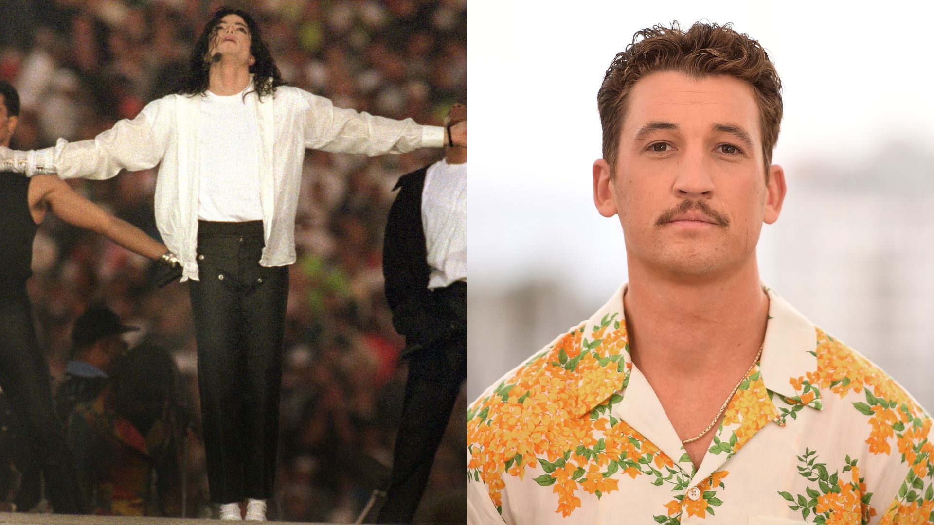 Michael Jackson  (Foto: George Rose/Getty Images) e Miles Teller (Foto: Matt Winkelmeyer/Getty Images)