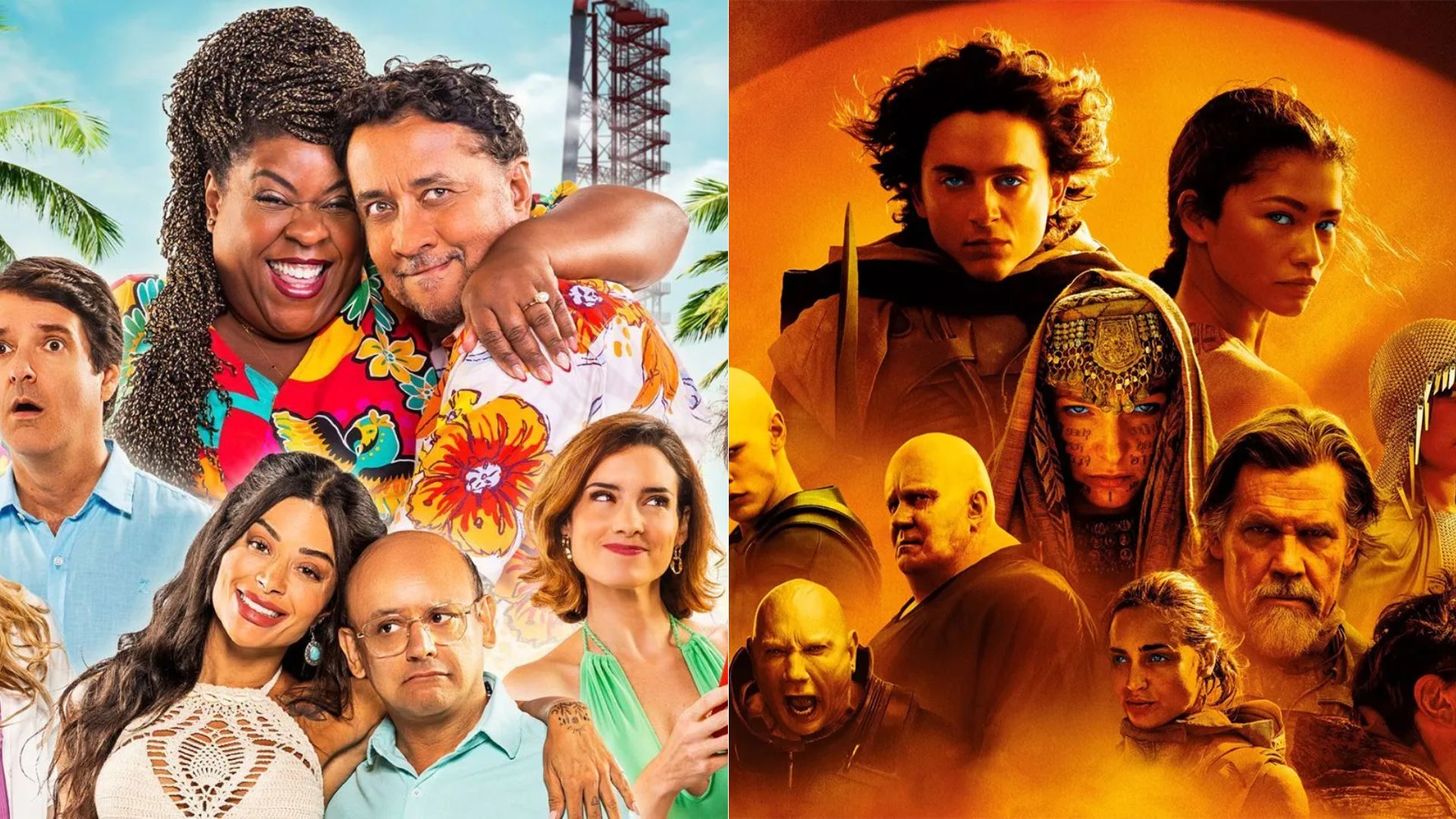 Os Farofeiros 2 tira Duna: Parte 2 do topo das bilheterias brasileiras (Fotos: Reprodução/Downtown Filmes/Warner Bros. Pictures)