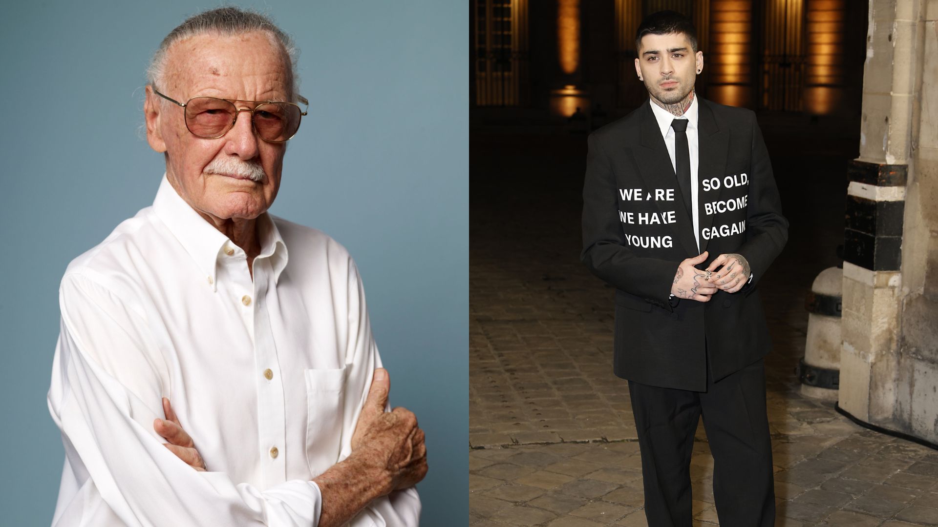 Stan Lee (Foto: Matt Carr/Getty Images) e Zayn Malik (Foto: Julien M. Hekimian/Getty Images)