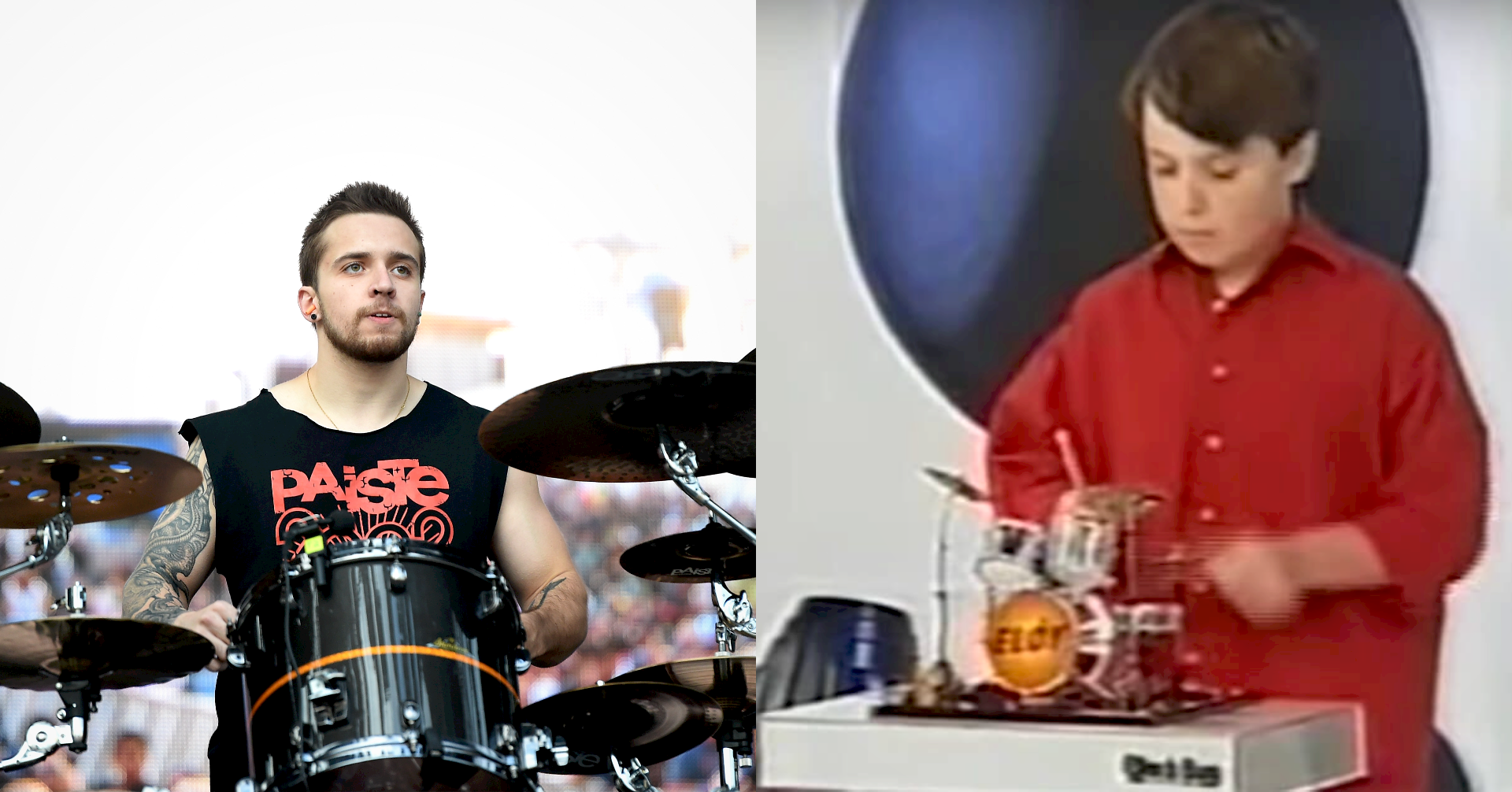 Eloy Casagrande no Sepultura e em sua participação no programa de Adriane Galisteu em 2003 (Getty Images/Reprodução)