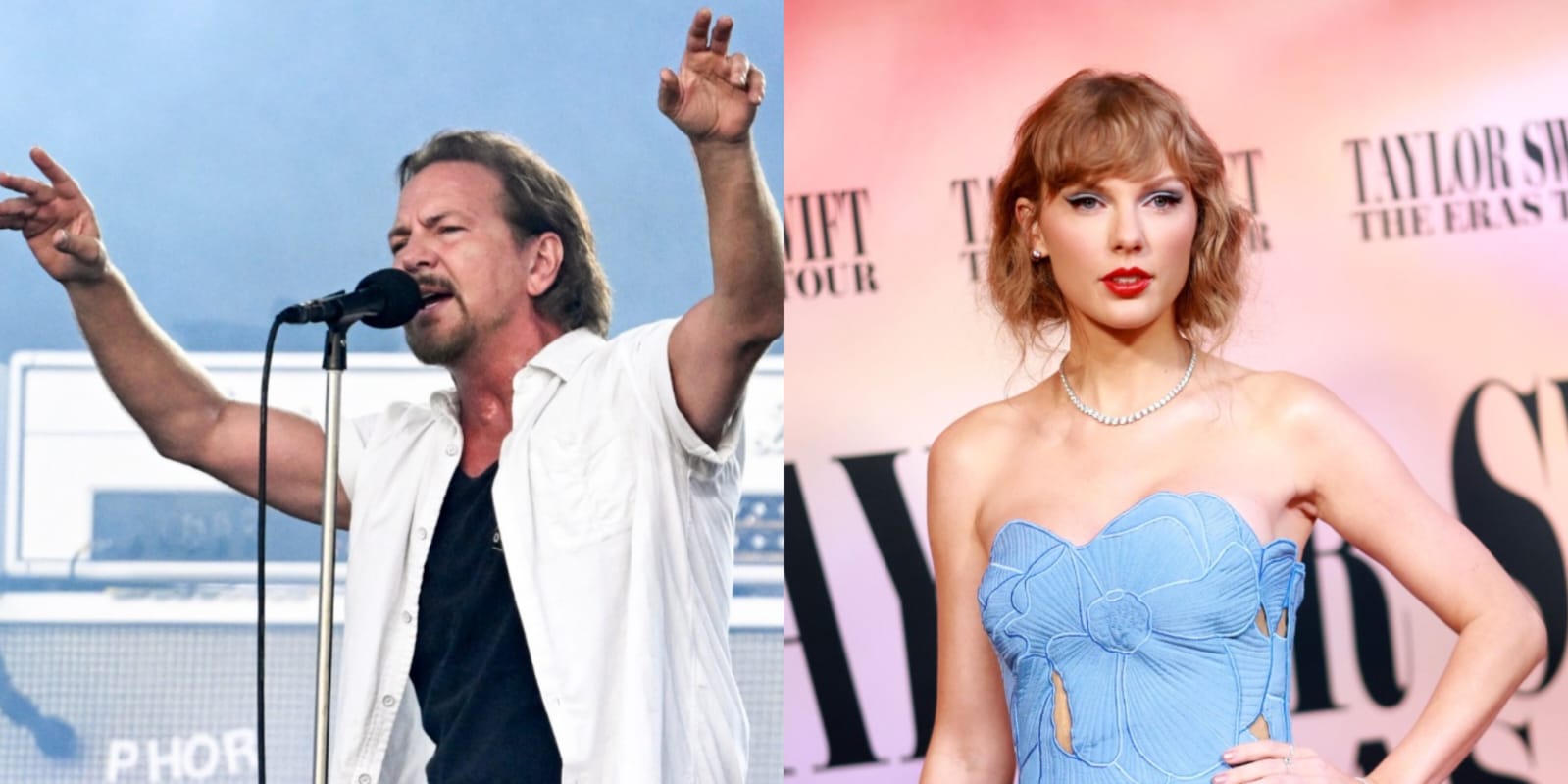 Pearl Jam e Taylor Swift (Fotos: Getty Images)