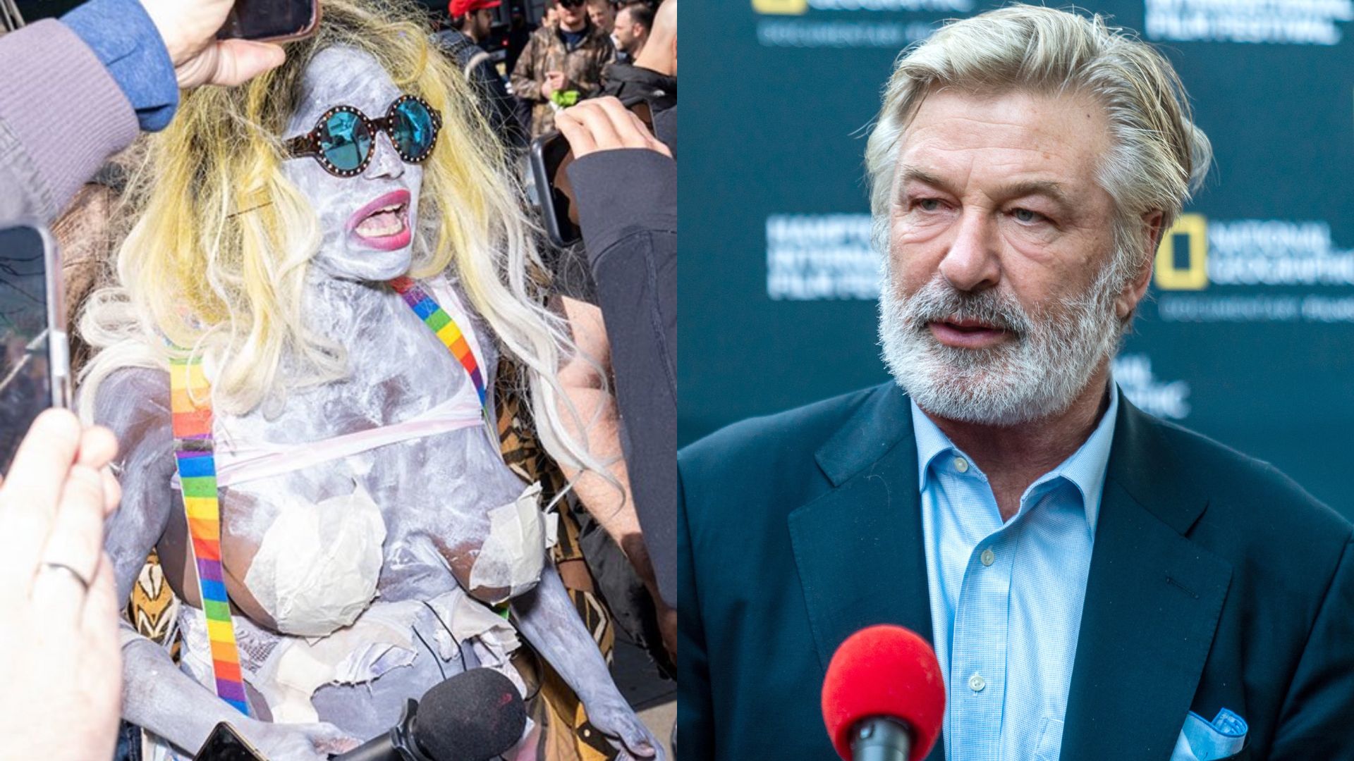Crackhead Barney (Foto: Reprodução/Twitter) | Alec Baldwin (Foto: Mark Sagliocco/Getty Images)