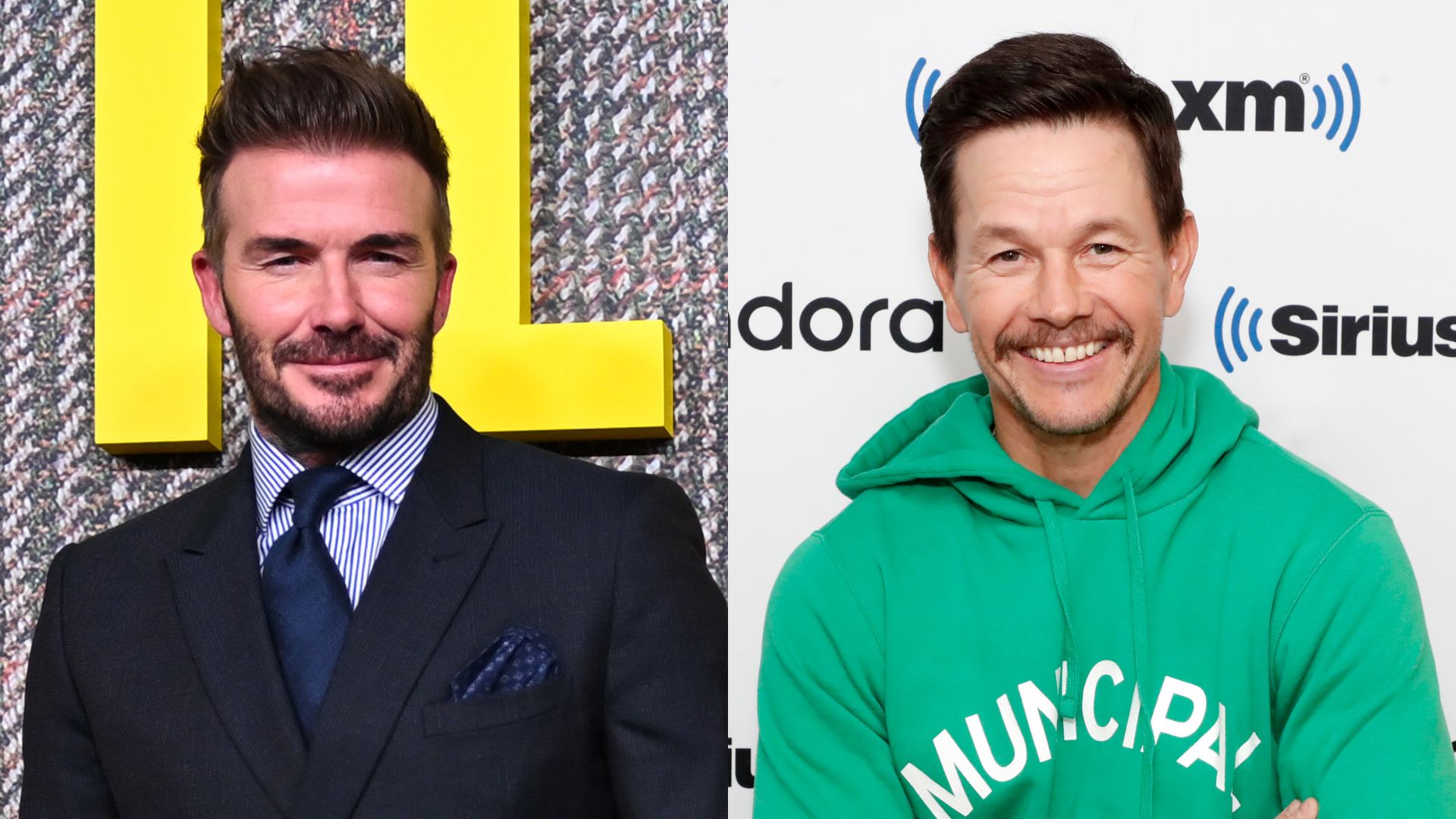 David Beckham (Foto: Gareth Cattermole/Getty Images) e Mark Wahlberg (Foto: Astrid Stawiarz/Getty Images)
