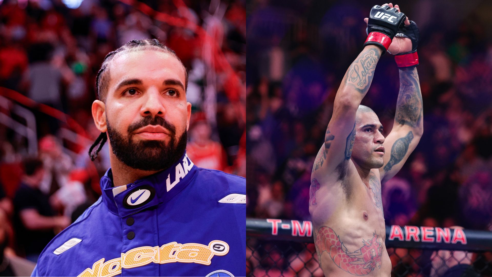 Drake e Alex Poatan Pereira (Fotos: Getty Images)