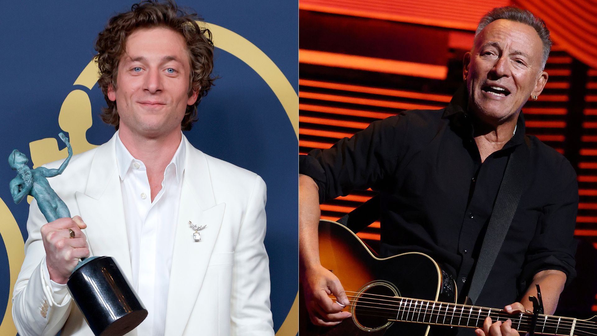 Jeremy Allen White é confirmado como Bruce Springsteen em novo filme (Fotos: Frazer Harrison/Mike Coppola/Getty Images)