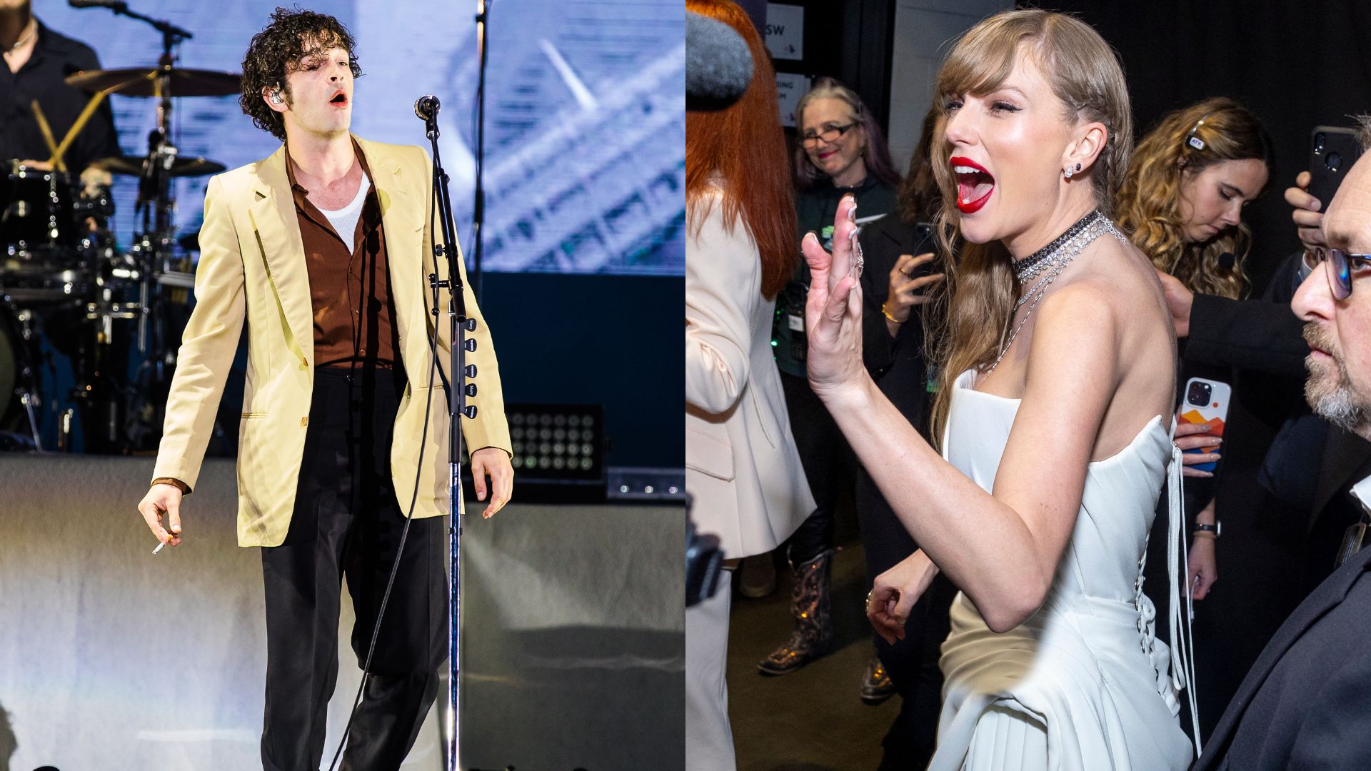 Matt Healy e Taylor Swift (Fotos: Getty Images)