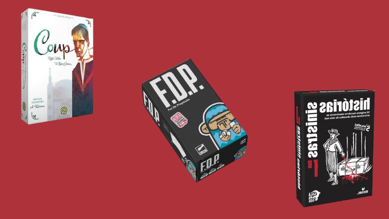 Com Coup, Histórias Sinistras e vários outros, selecionamos alguns jogos que são excelentes opções para os seus momentos entre família e amigos