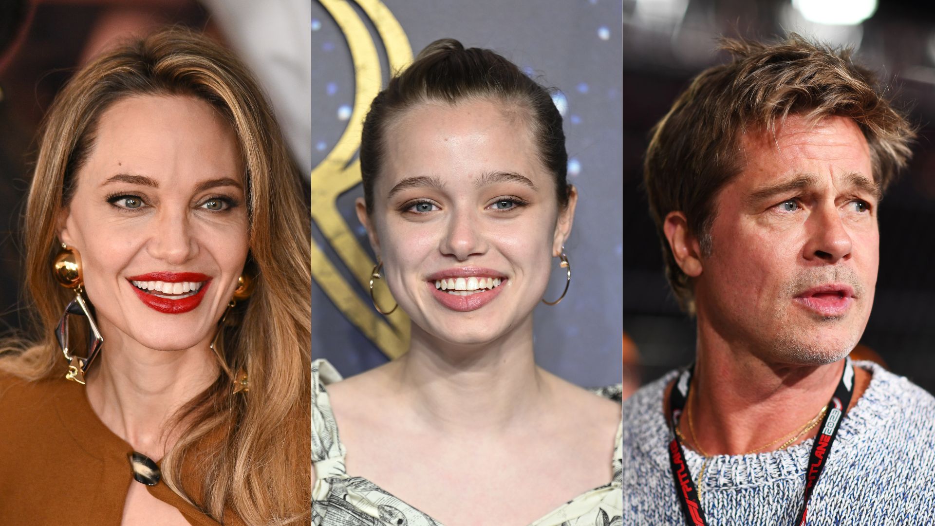 Angelina Jolie (Foto: James Devaney/GC Images) | Shiloh Jolie (Foto: Karwai Tang/WireImage) | Brad Pitt (Foto: Karwai Tang/WireImage)