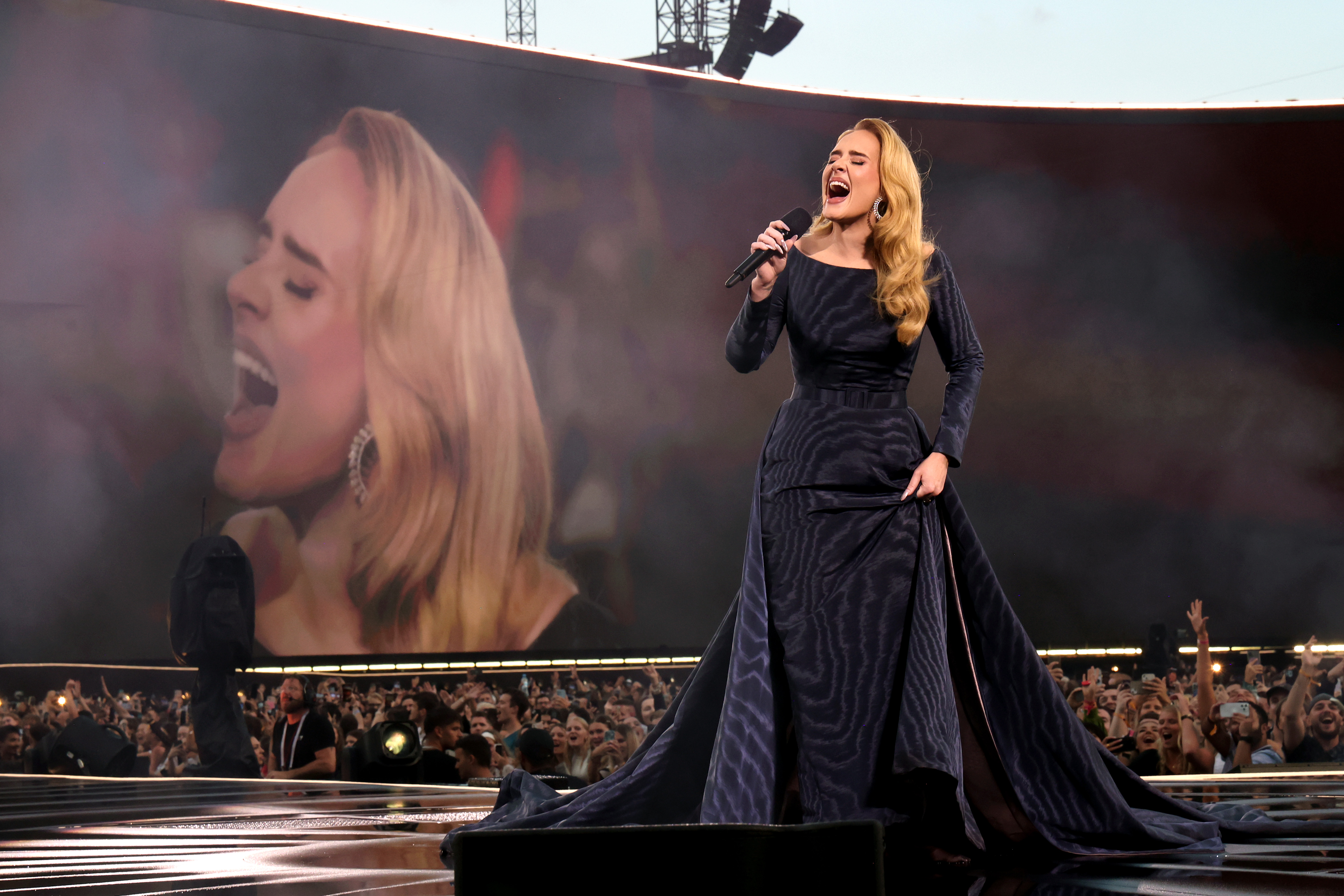 Adele performs onstage at Messe München on August 02, 2024 in Munich, Germany. (Photo by Kevin Mazur/Getty Images)