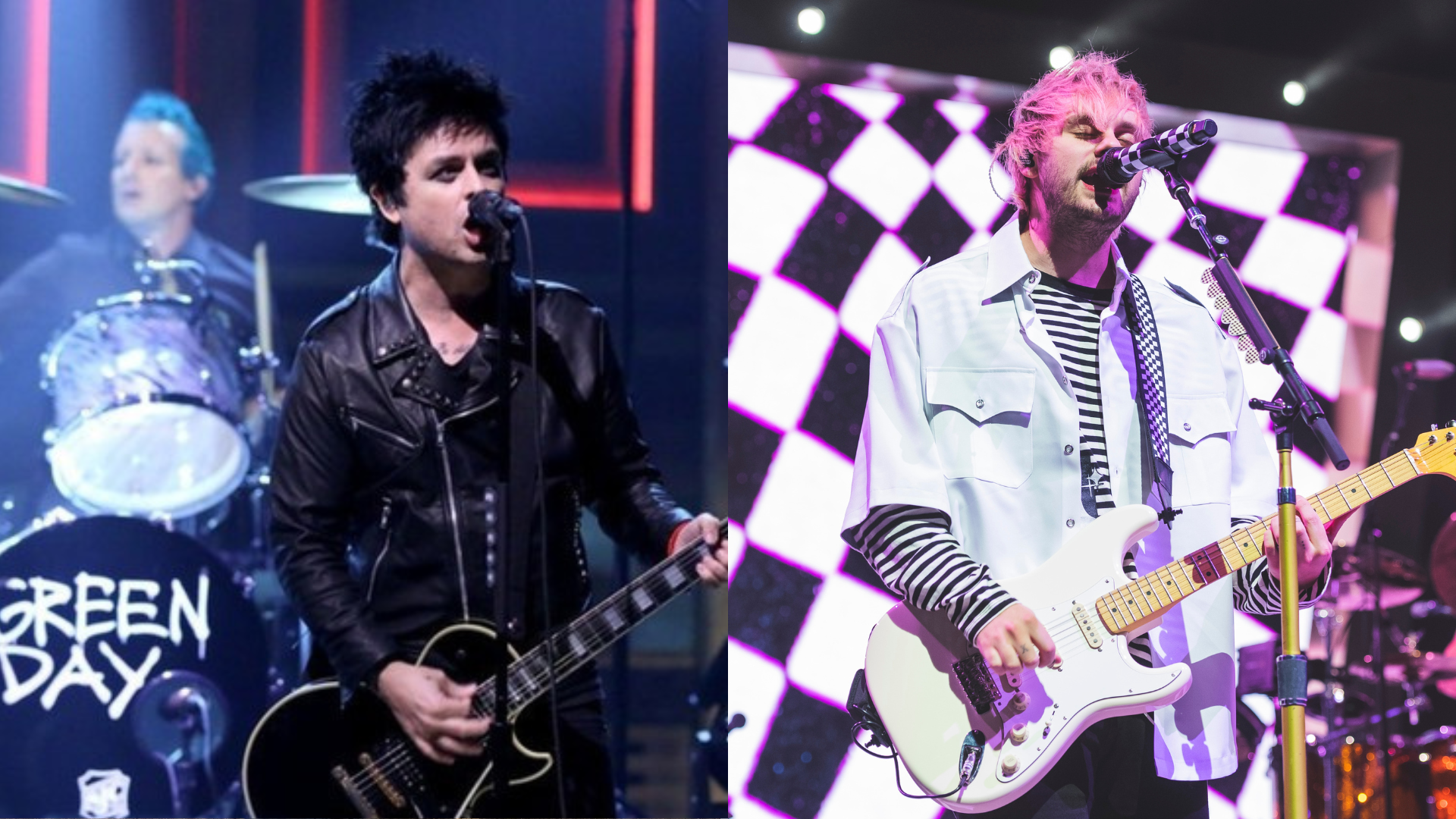Greend Day e 5 Seconds of Summer (Imagem: Reprodução e Mariano Regidor/Redferns)