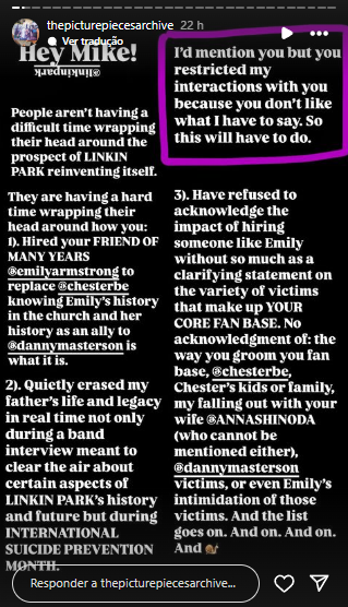 Publicação de Jaime Bennington nos stories do Instagram