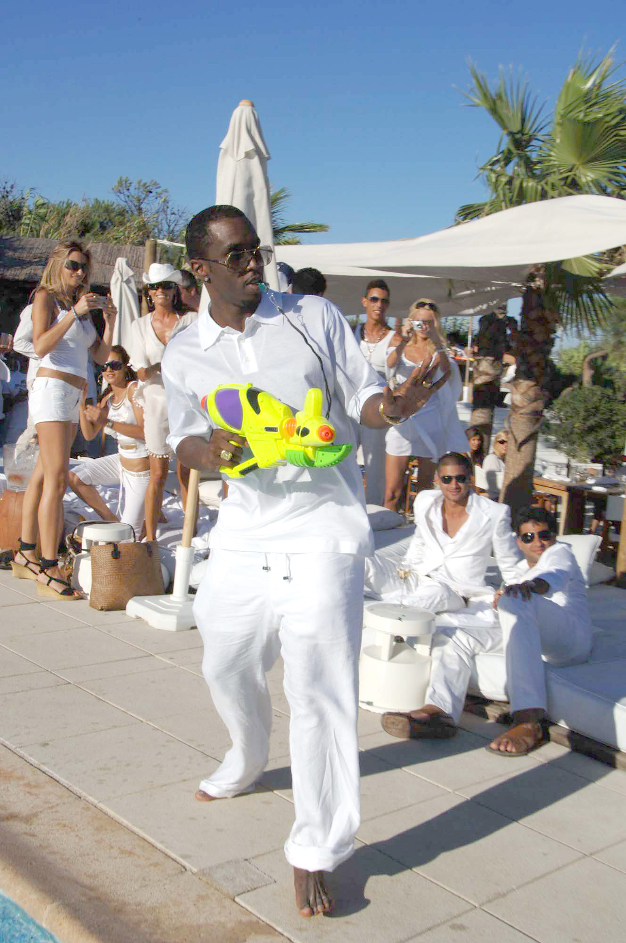 Sean "Diddy" Combs during Sean "Diddy" Combs White Party - Inside at Nikki Beach in St Tropez, France. ***Exclusive*** (Photo by Jon Furniss/WireImage for MAC Cosmetics)