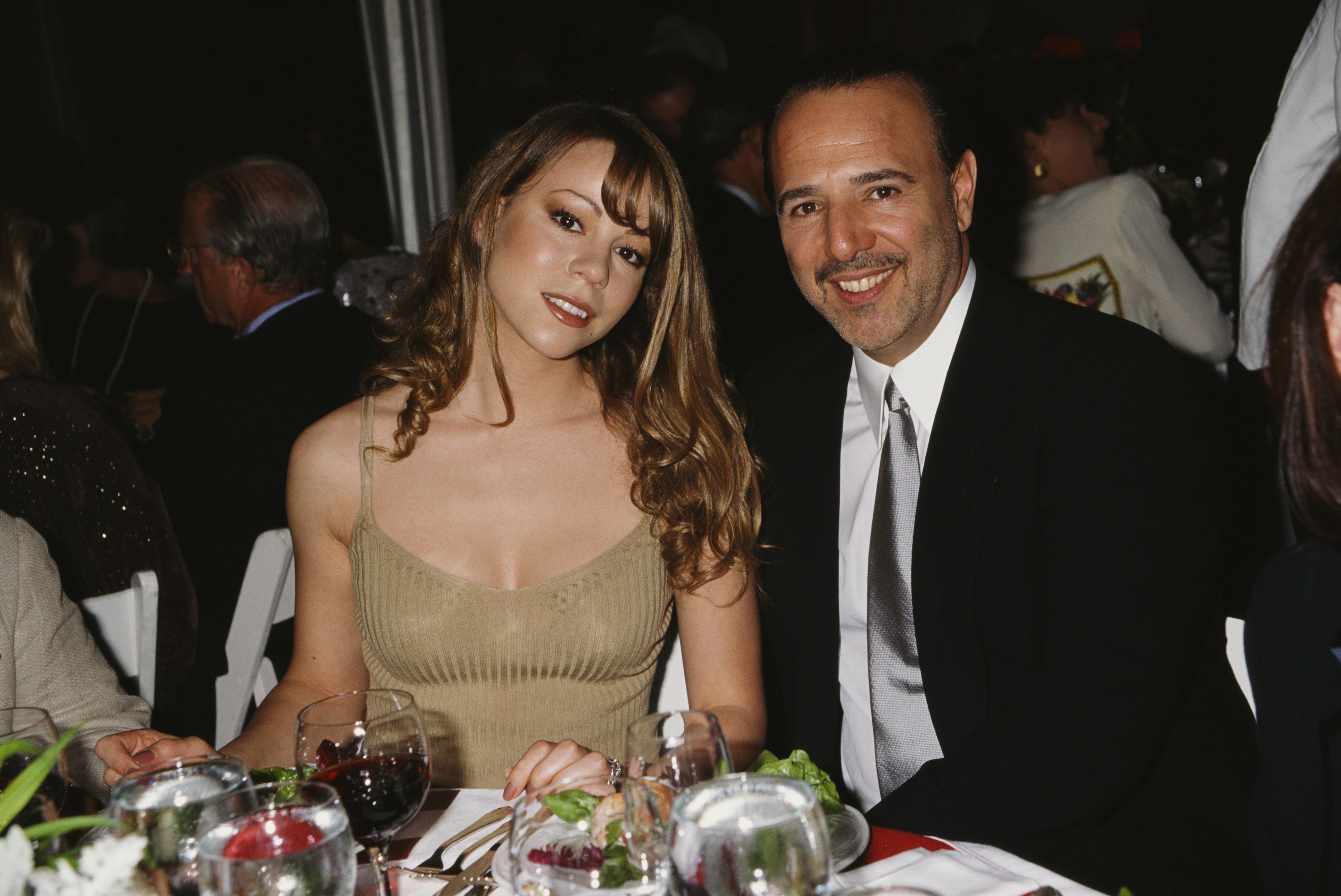 Mariah Carey e o então marido Tommy Mottola