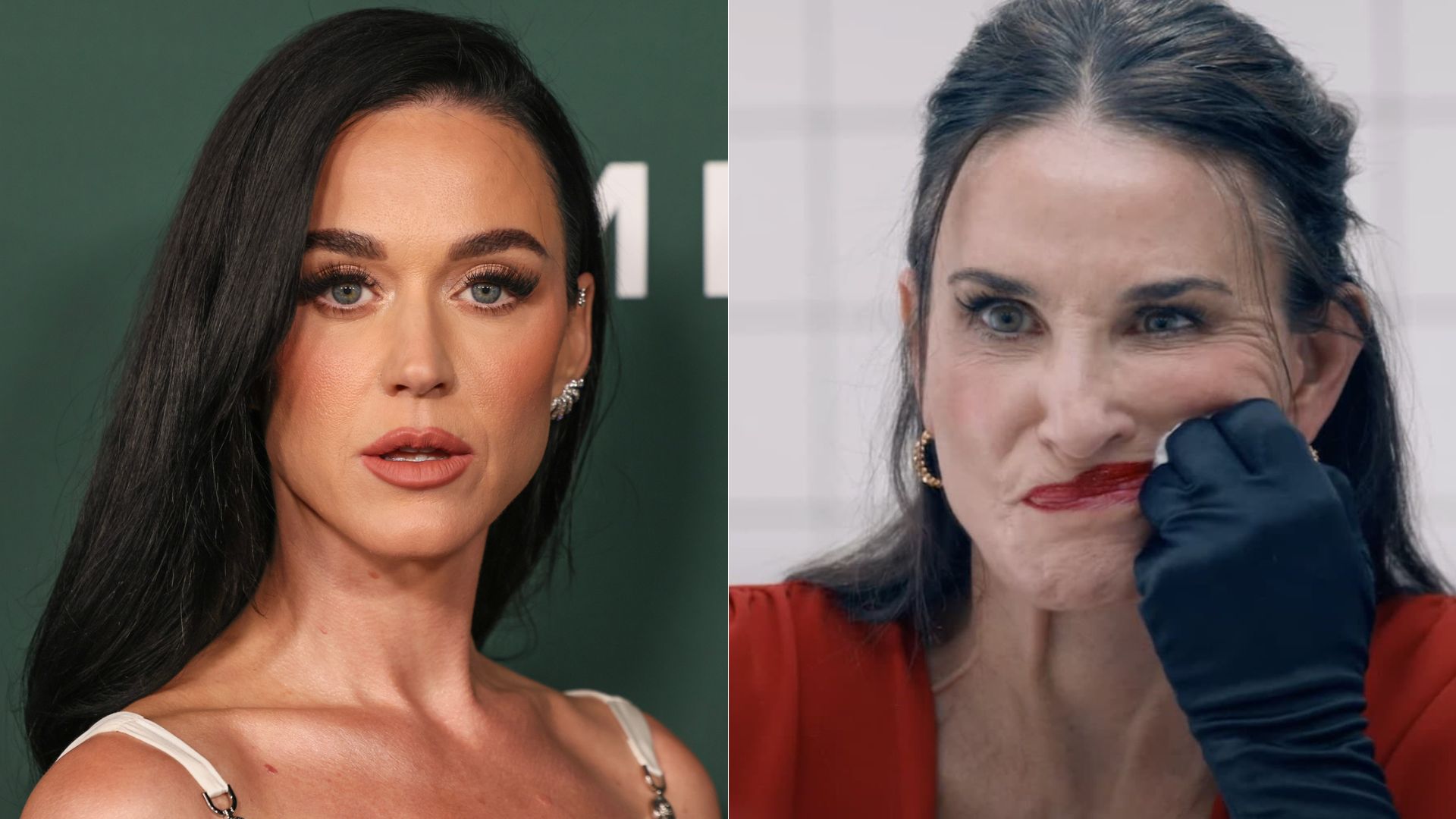 Katy Perry celebra A Substância, com Demi Moore: 'Melhor filme do ano'