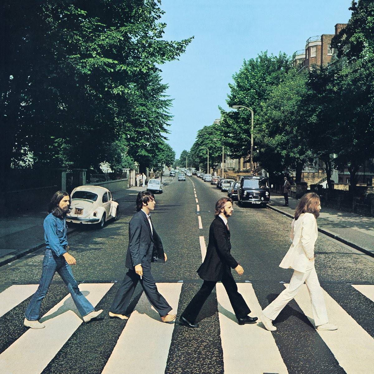 Beatles na capa do álbum Abbey Road (Foto: Iain Macmillan)