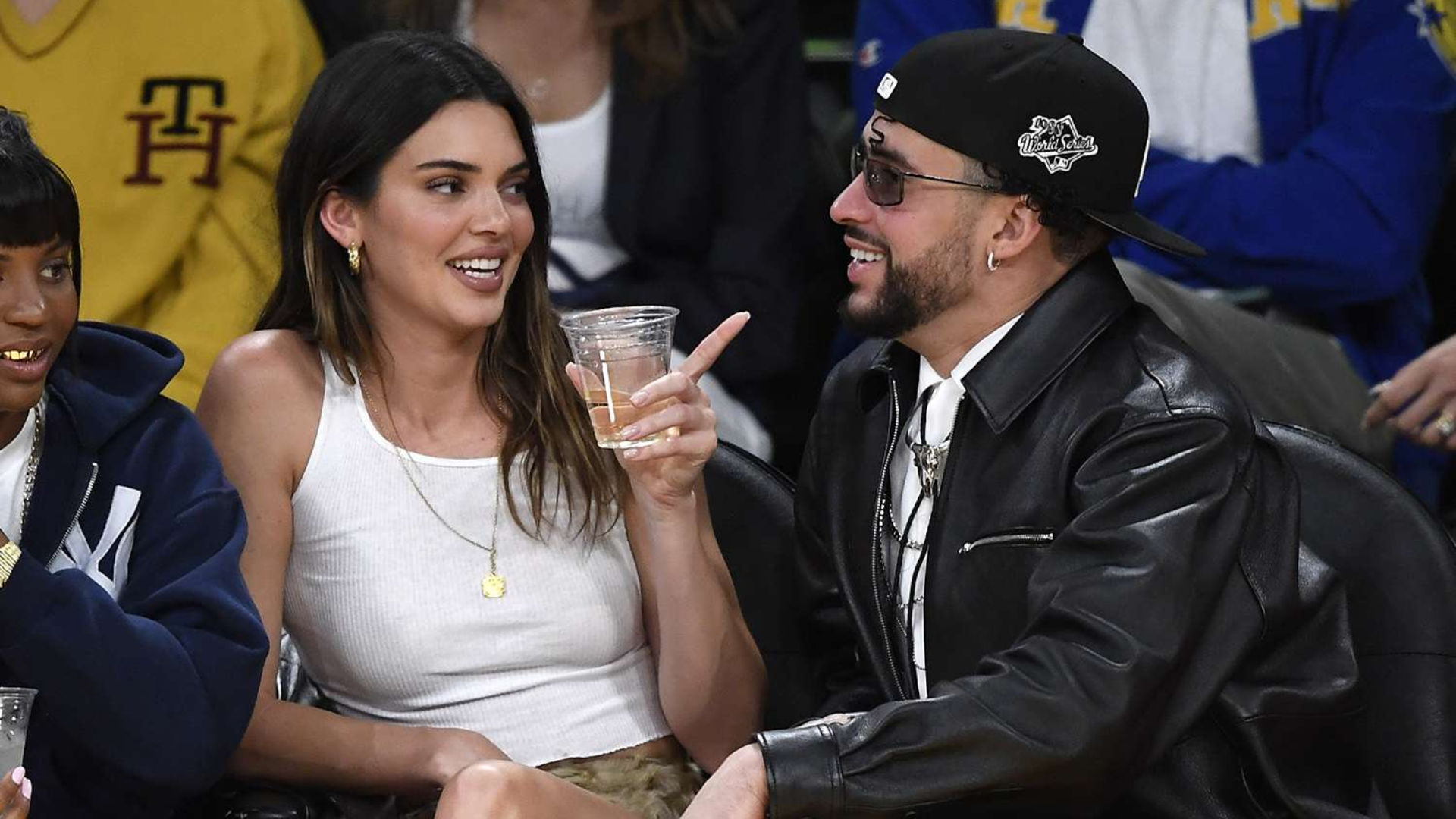 Kendall Jenner and Bad Bunny in Los Angels in May 2023. Kevork Djansezian/Getty