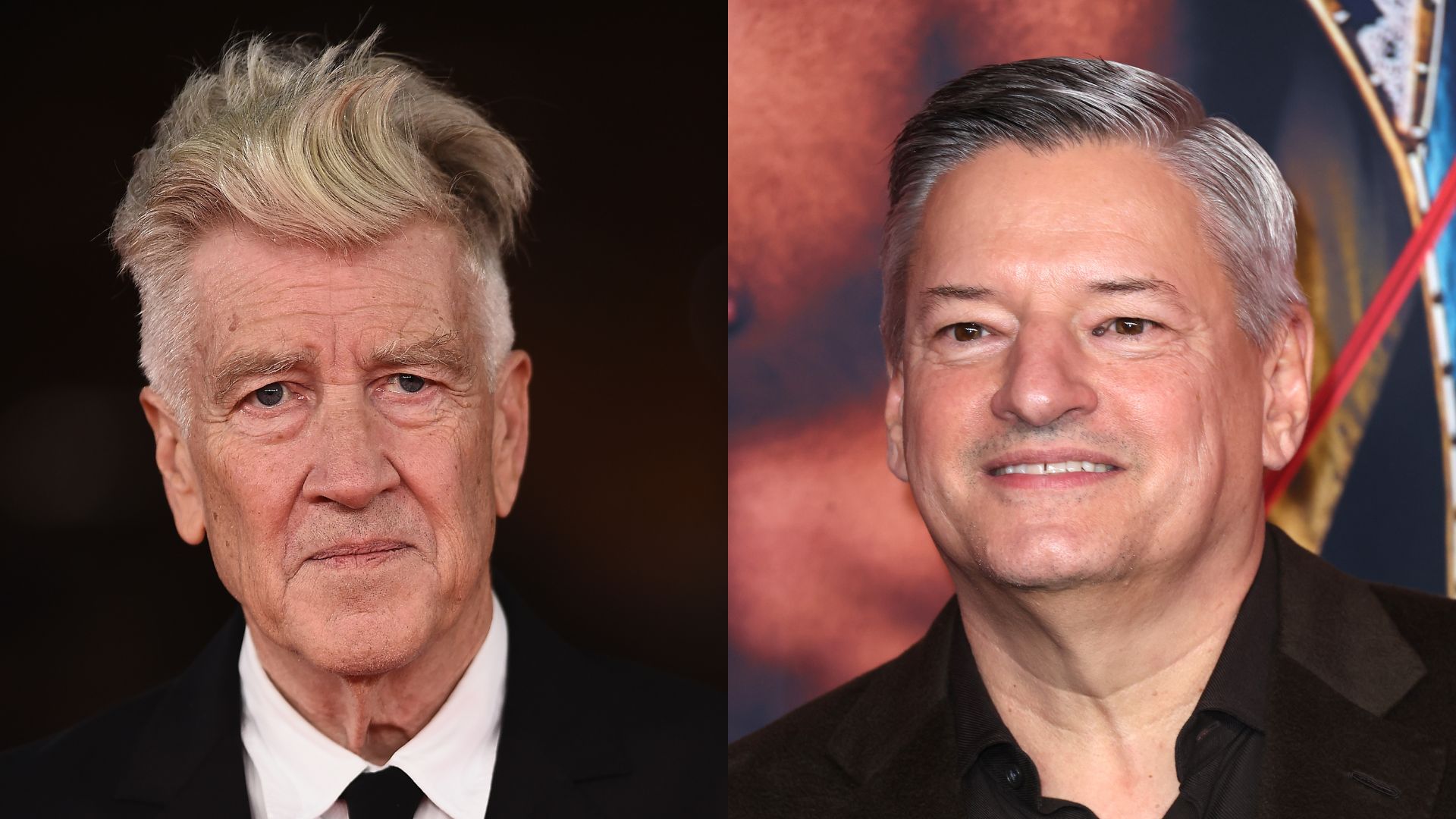 David Lynch (Foto: Stefania D'Alessandro/Getty Images) | Ted Sarandos (Foto:  JC Olivera/Getty Images)