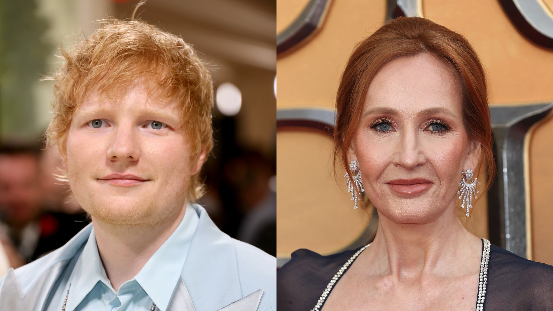Ed Sheeran (Foto: John Shearer/WireImage) | J.K. Rowling (Foto: Mike Marsland/WireImage)