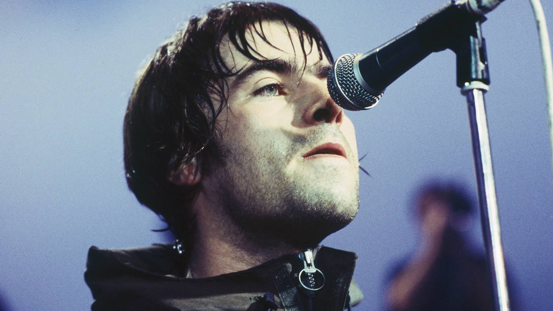 Liam Gallagher, vocalista do Oasis, nos anos 1990