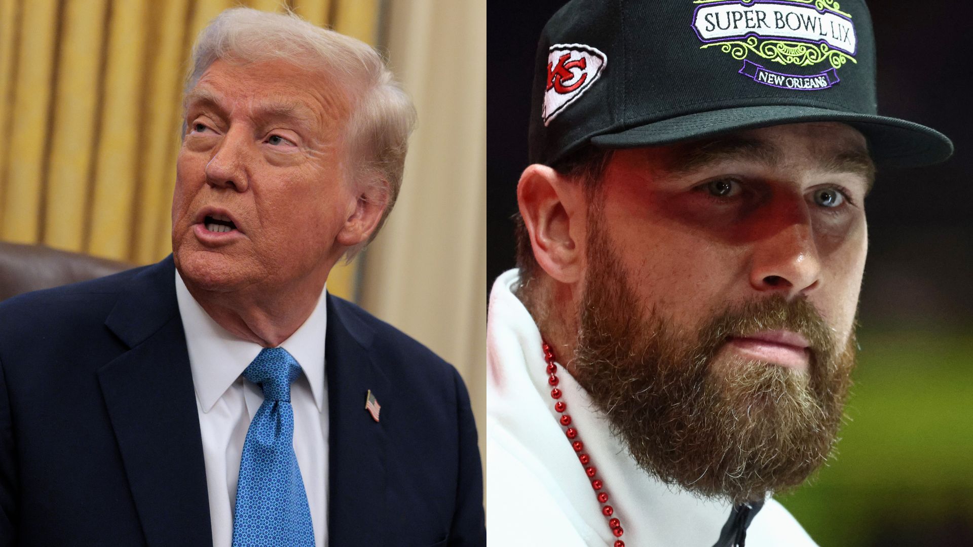 Donald Trump e Travis Kelce (Fotos: Getty Images)
