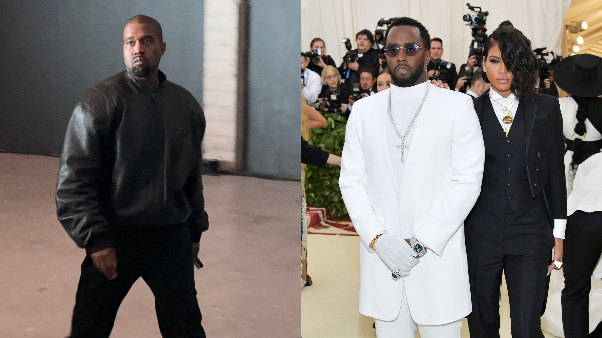 Kanye West (Foto: DUTCH/Bauer-Griffin/GC Images) e P. Diddy ao lado de Cassie Ventura (Foto: Neilson Barnard/Getty Images)